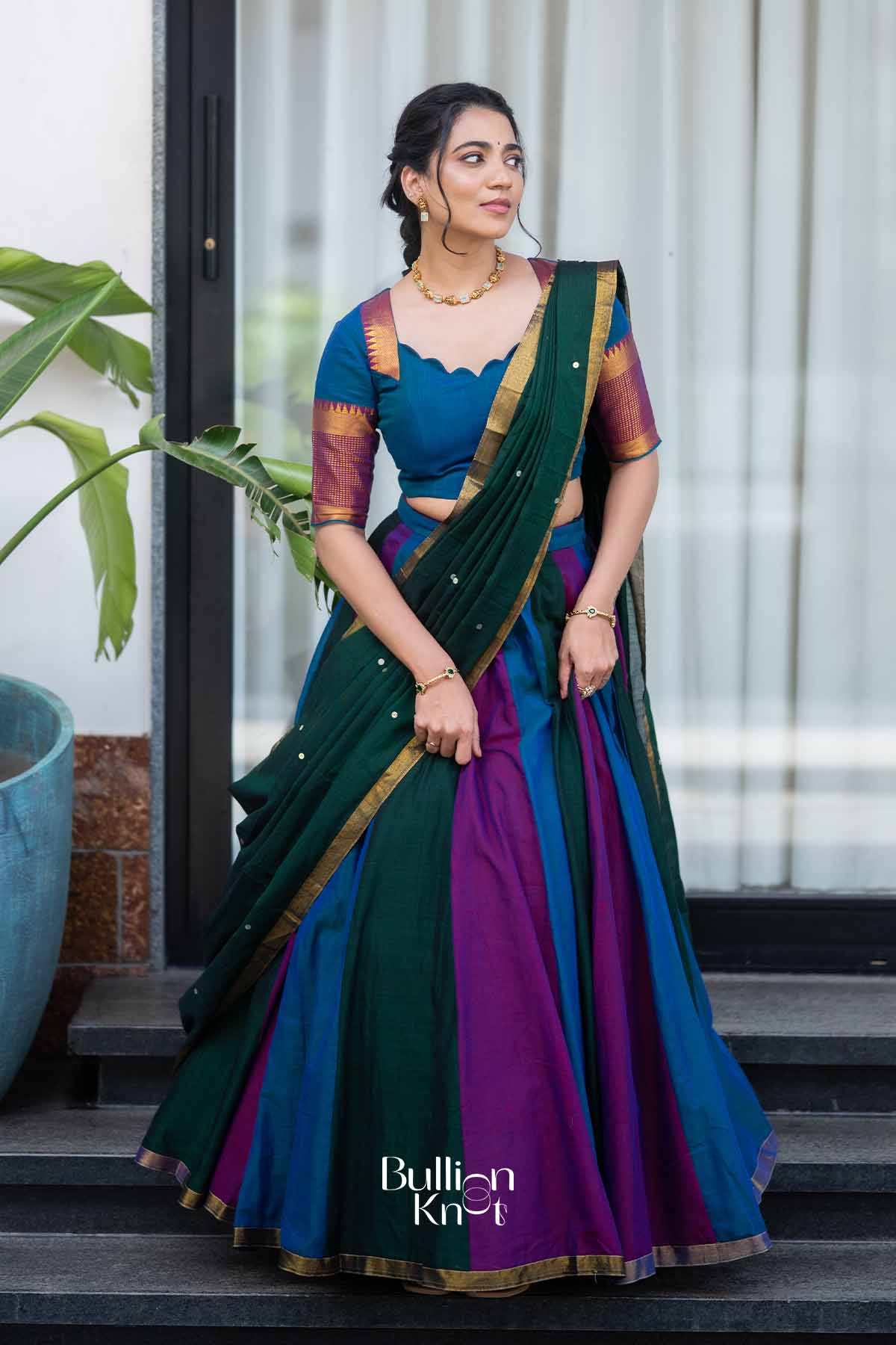Navrang | Multicolor Handloom Half Saree | Festive Celebration