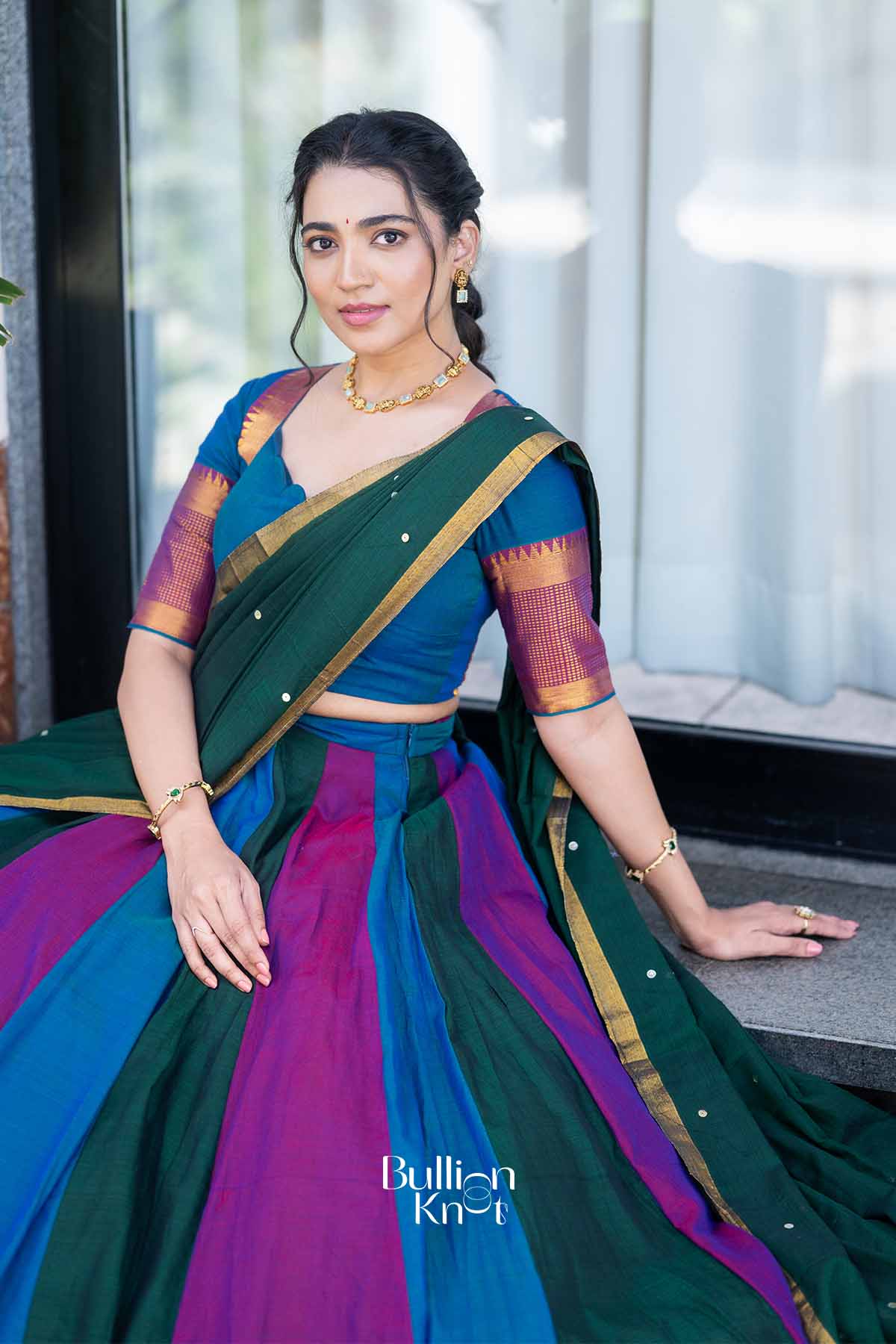 Navrang | Multicolor Handloom Half Saree | Festive Celebration
