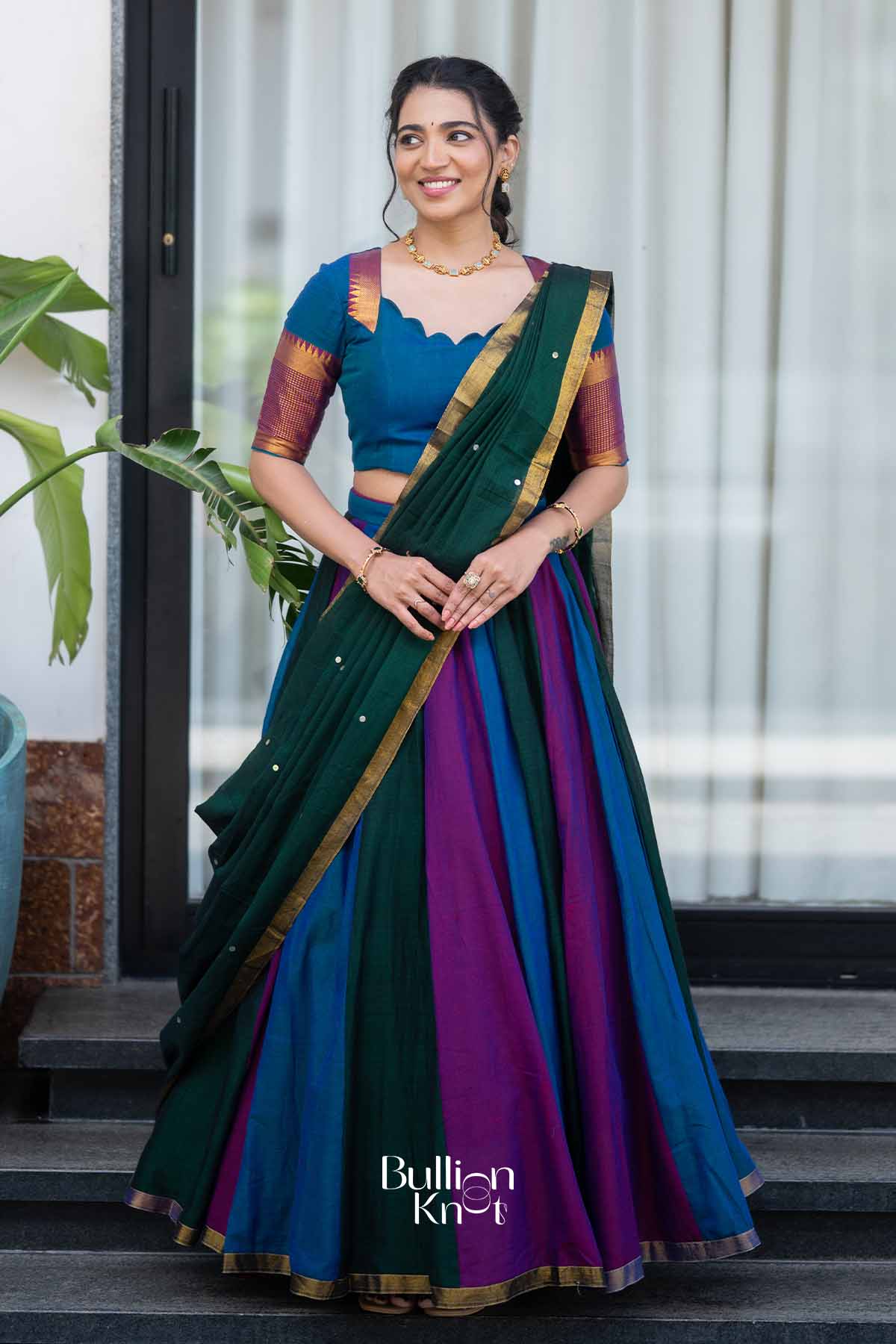Navrang | Multicolor Handloom Half Saree | Festive Celebration