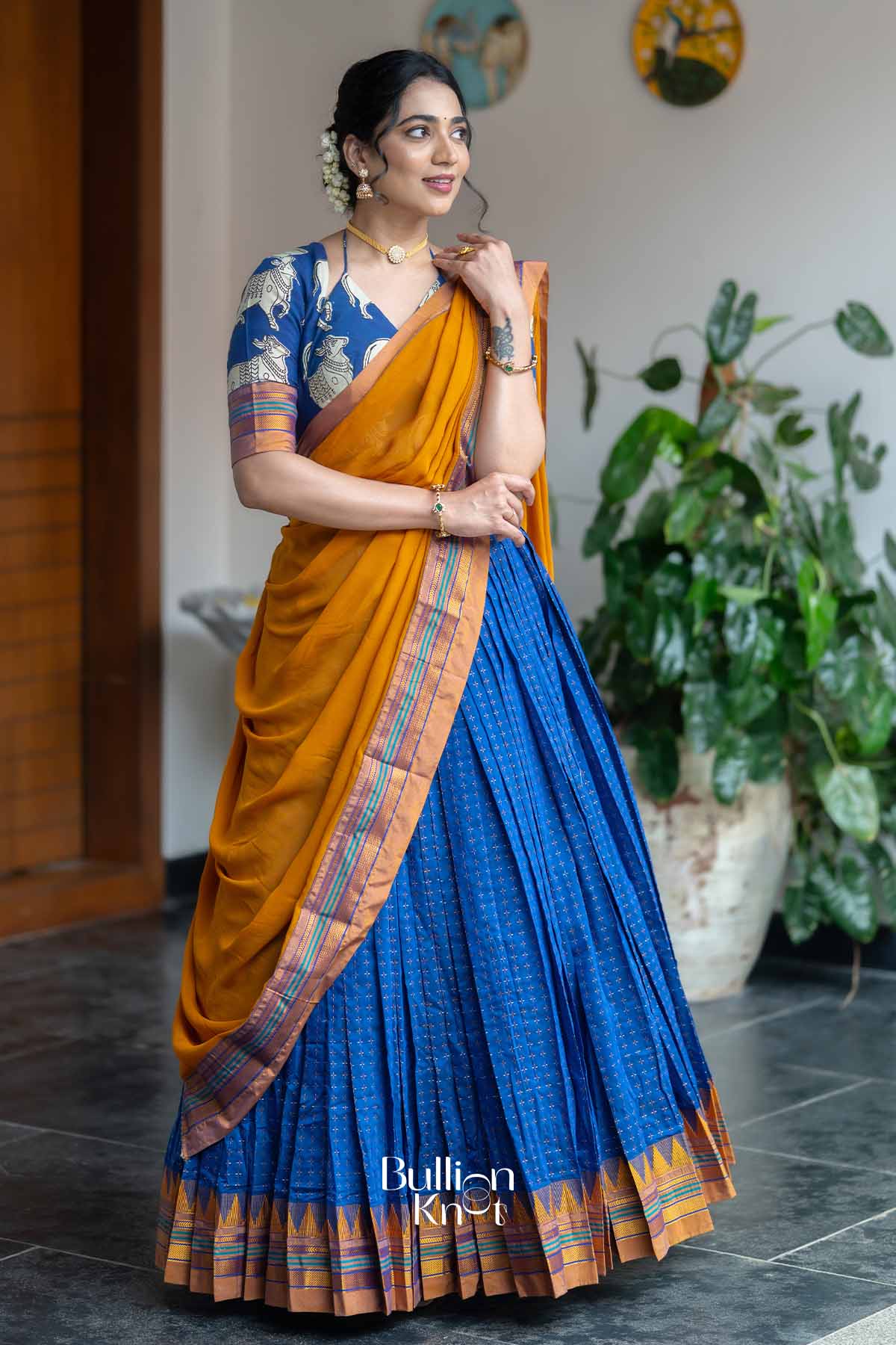 Nilotsav | Purple Handloom Half Saree | Festive Grace