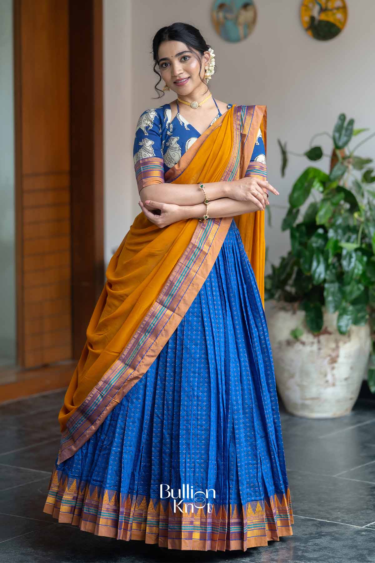 Nilotsav | Purple Handloom Half Saree | Festive Grace