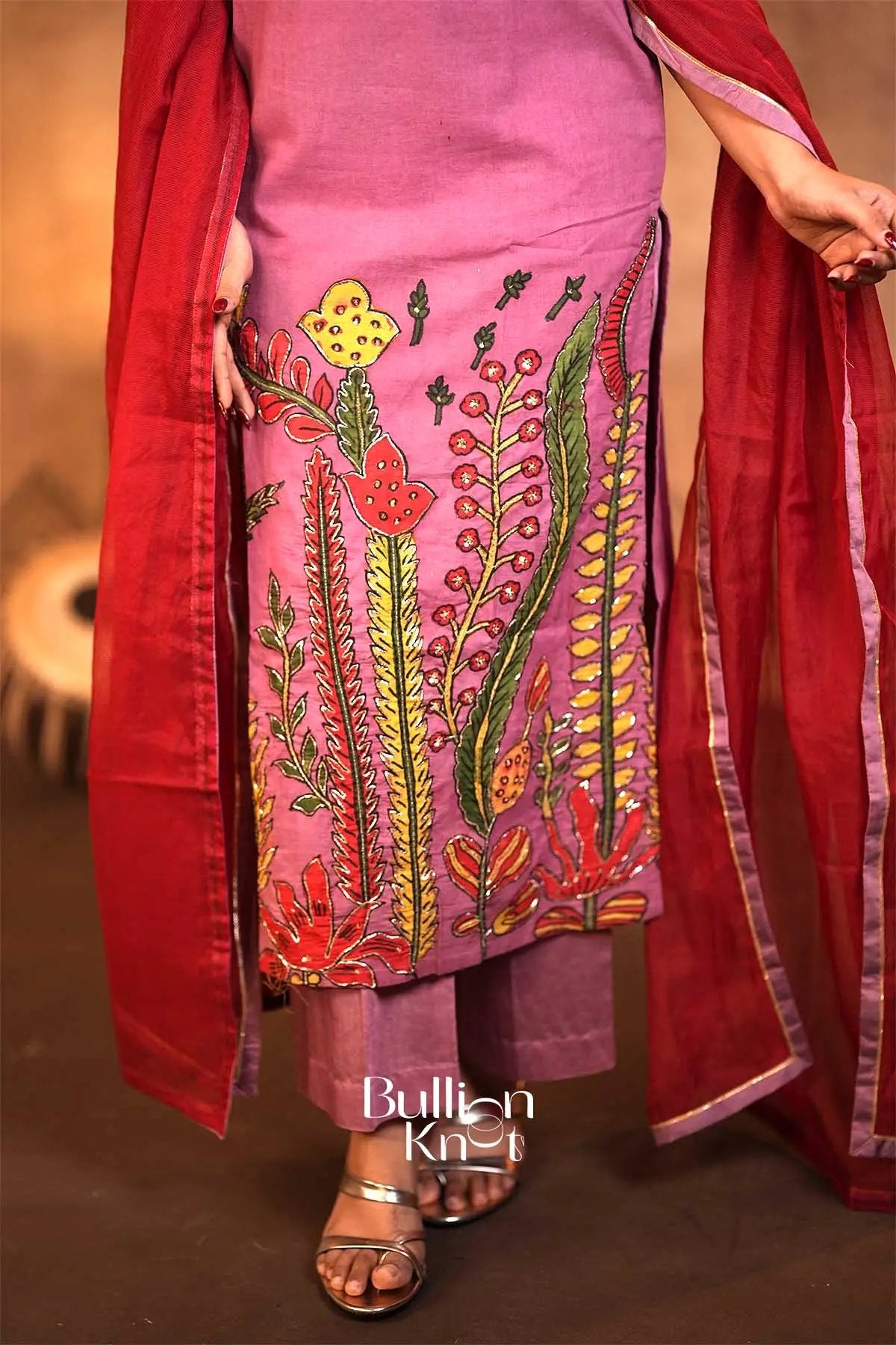 Navika Pink Handloom Kurta Set for Elegant Occasions