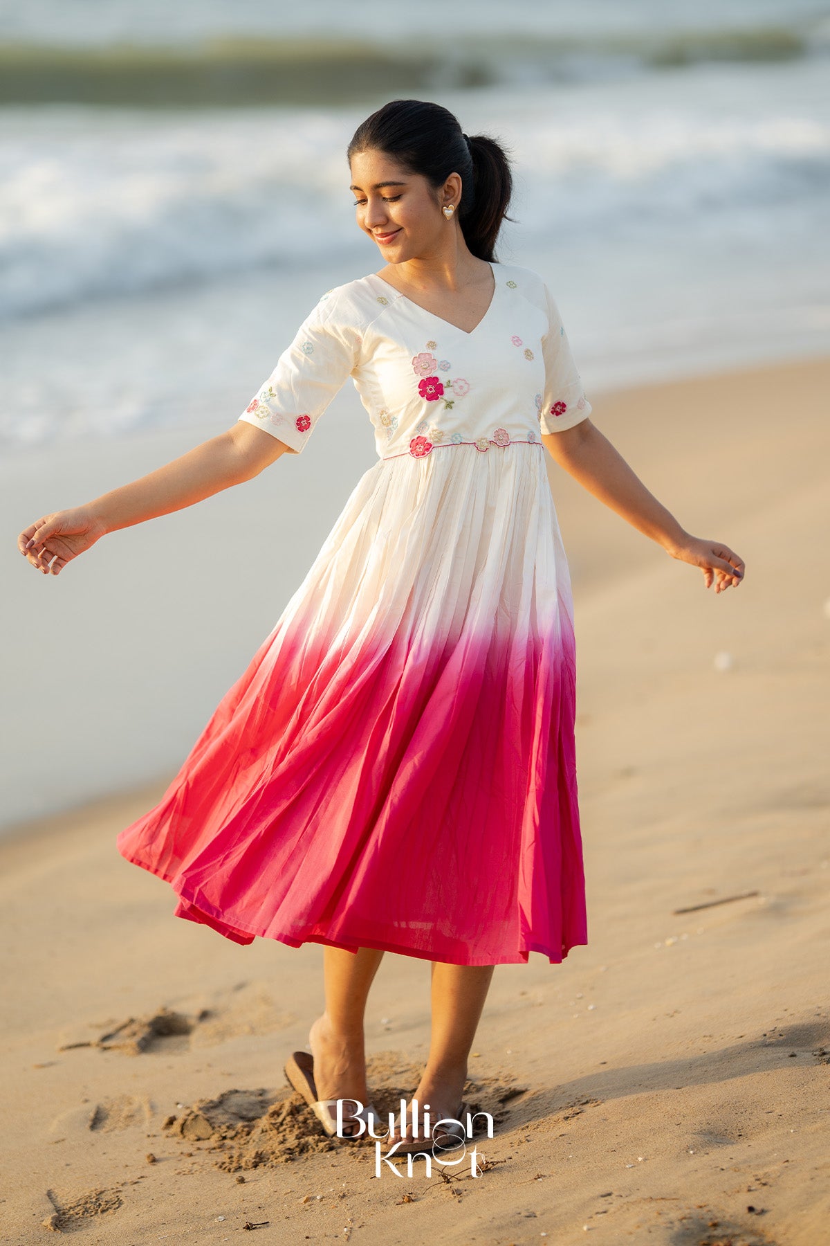 Elegant white midi dress with minimal detailing