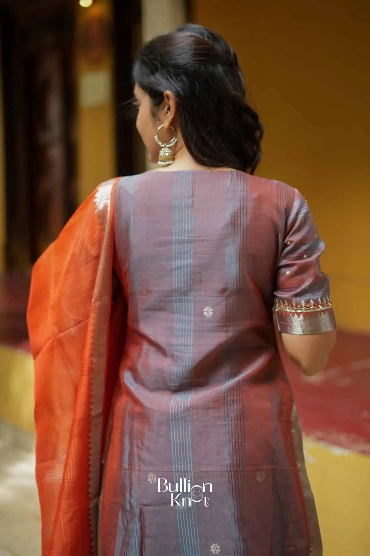 Niharika | Mangalagiri Cotton Maroon Suit Set for Festive Celebrations