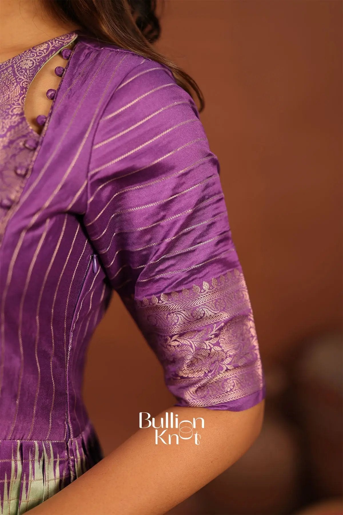 Nirmala Purple Banarasi Silk Pattu Gown
