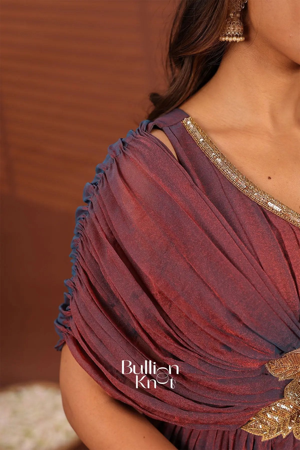 Nyasa Wine Indowestern Dress