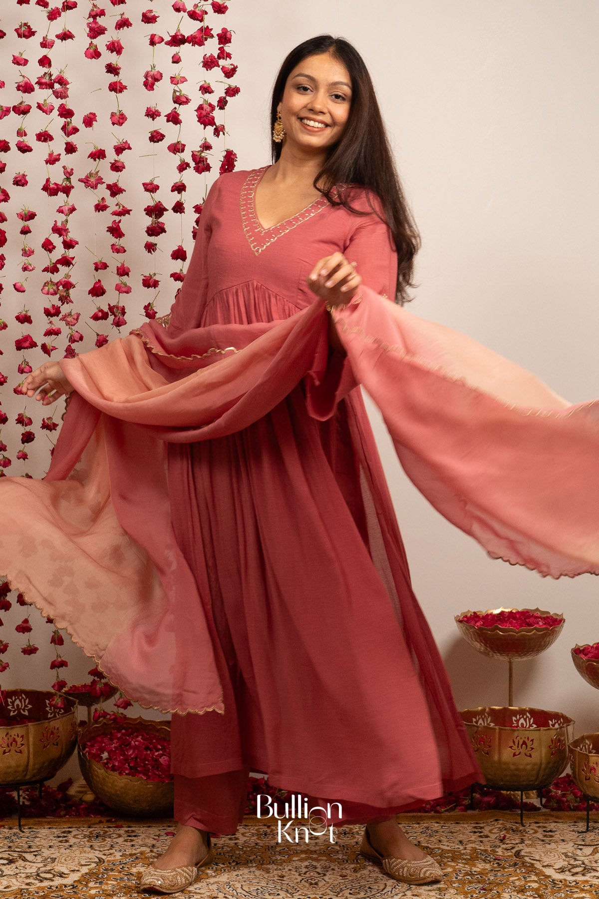 Gulabjal Kurta Set (Dress) in Pink