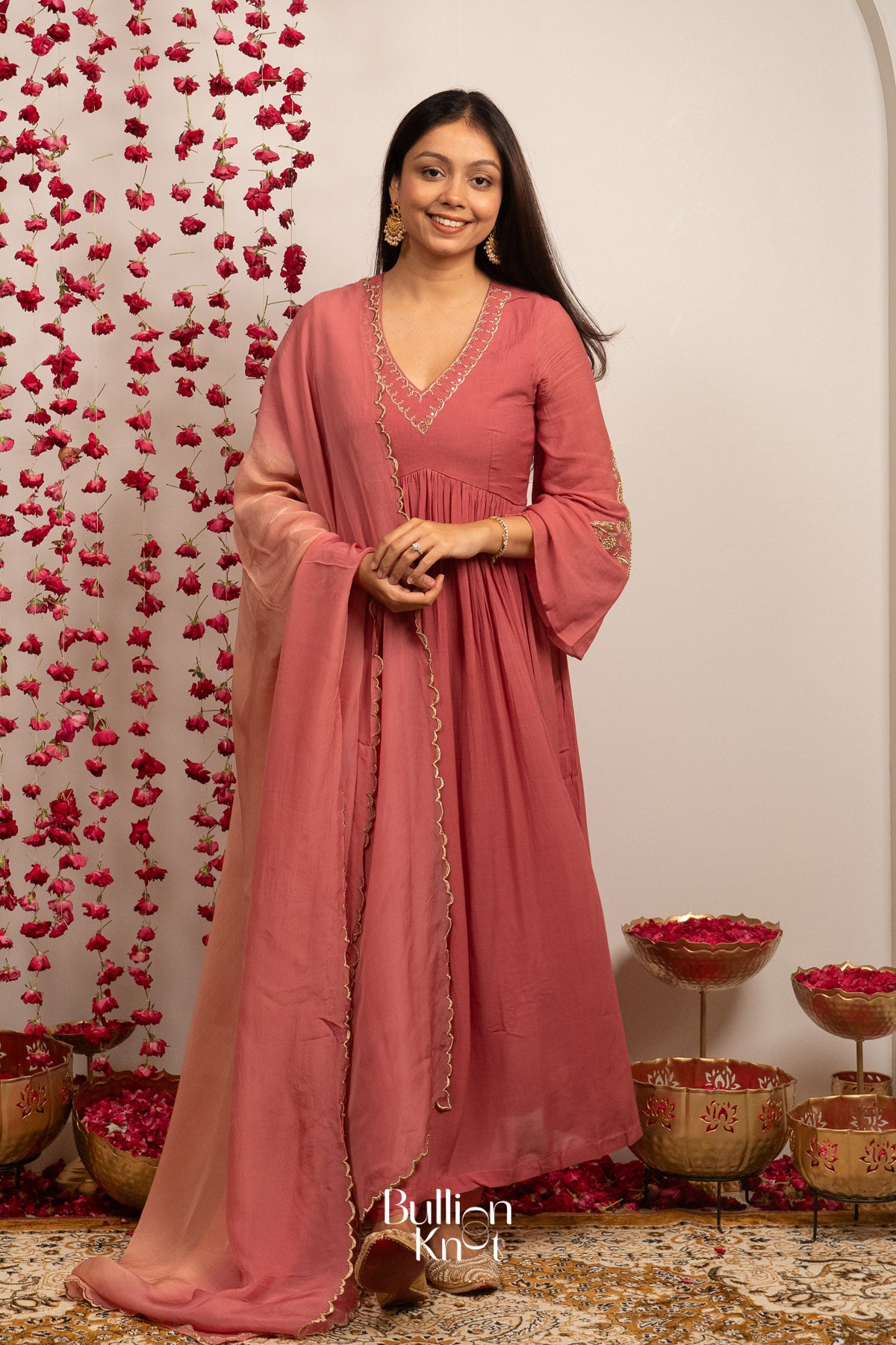 Gulabjal Kurta Set (Dress) in Pink