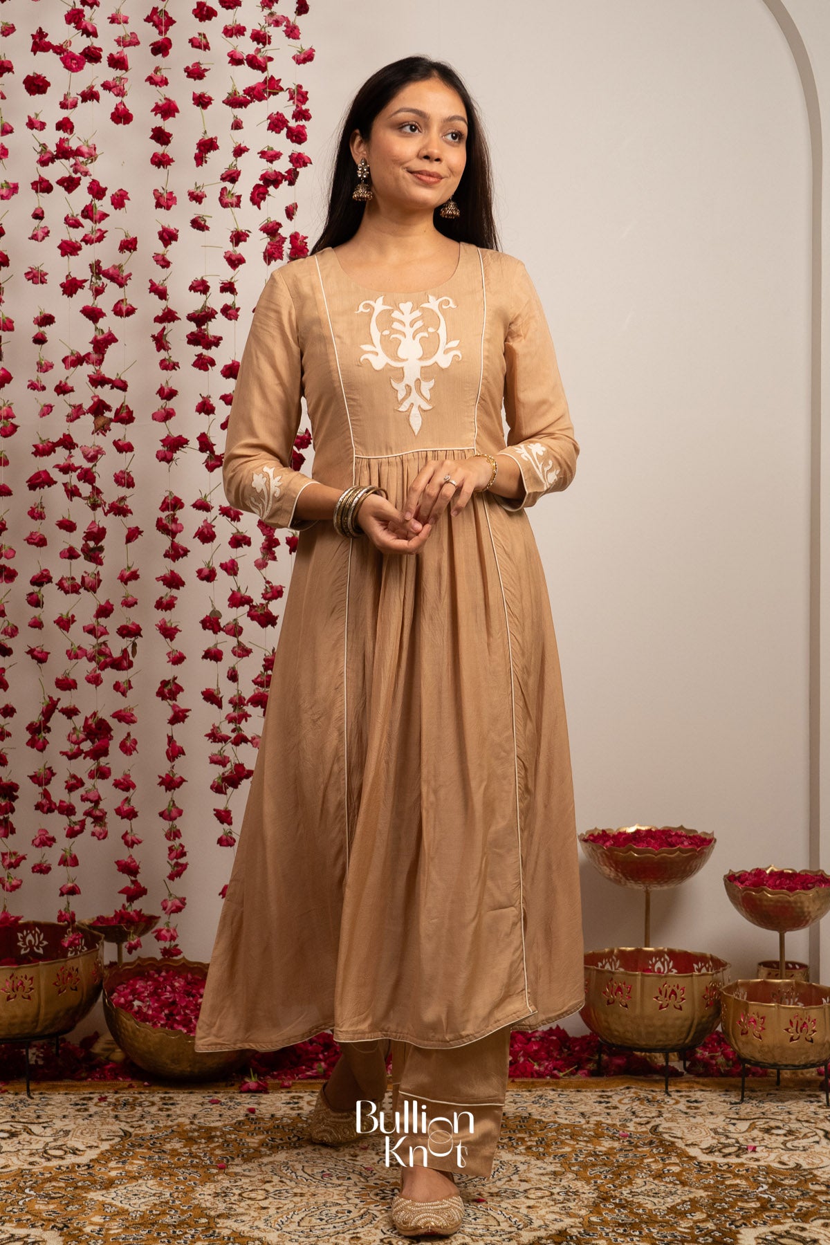 Beigevaani Kurta Set (Dress) in Beige