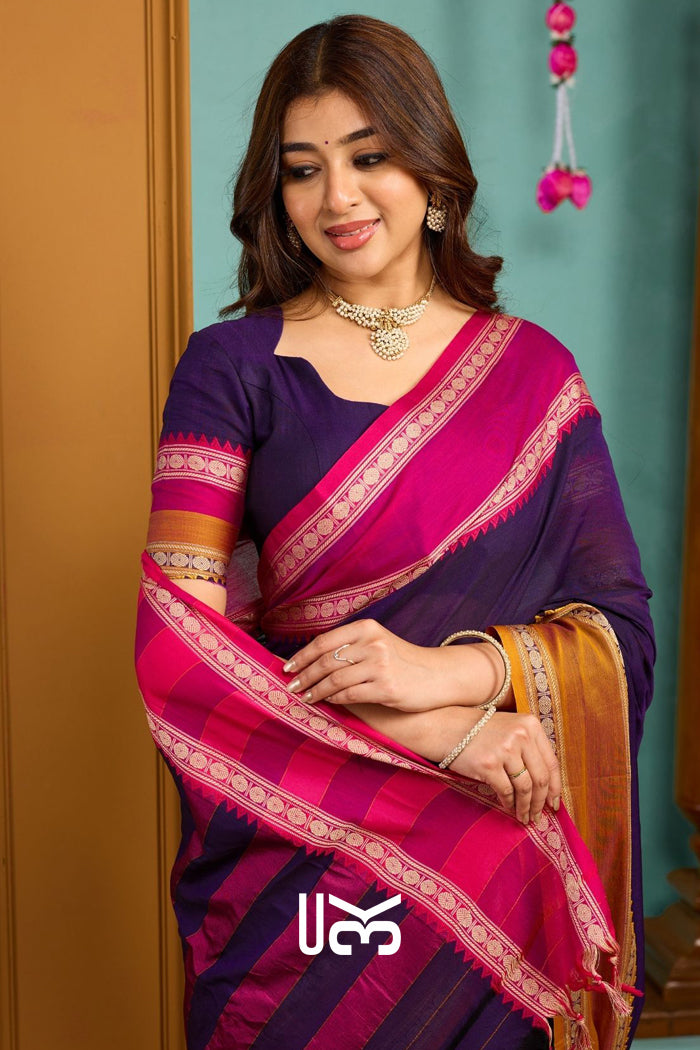 Paavani-Gangajamuna Handloom Saree in Purple
