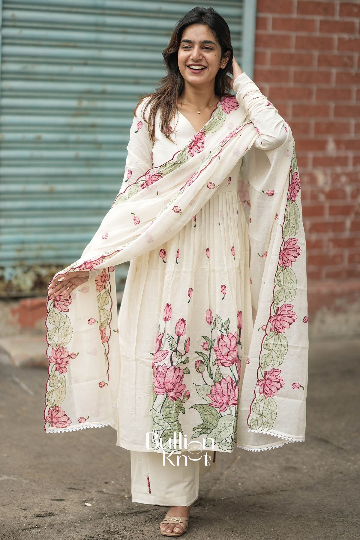 Poshak Mal Cotton White Kurta Set