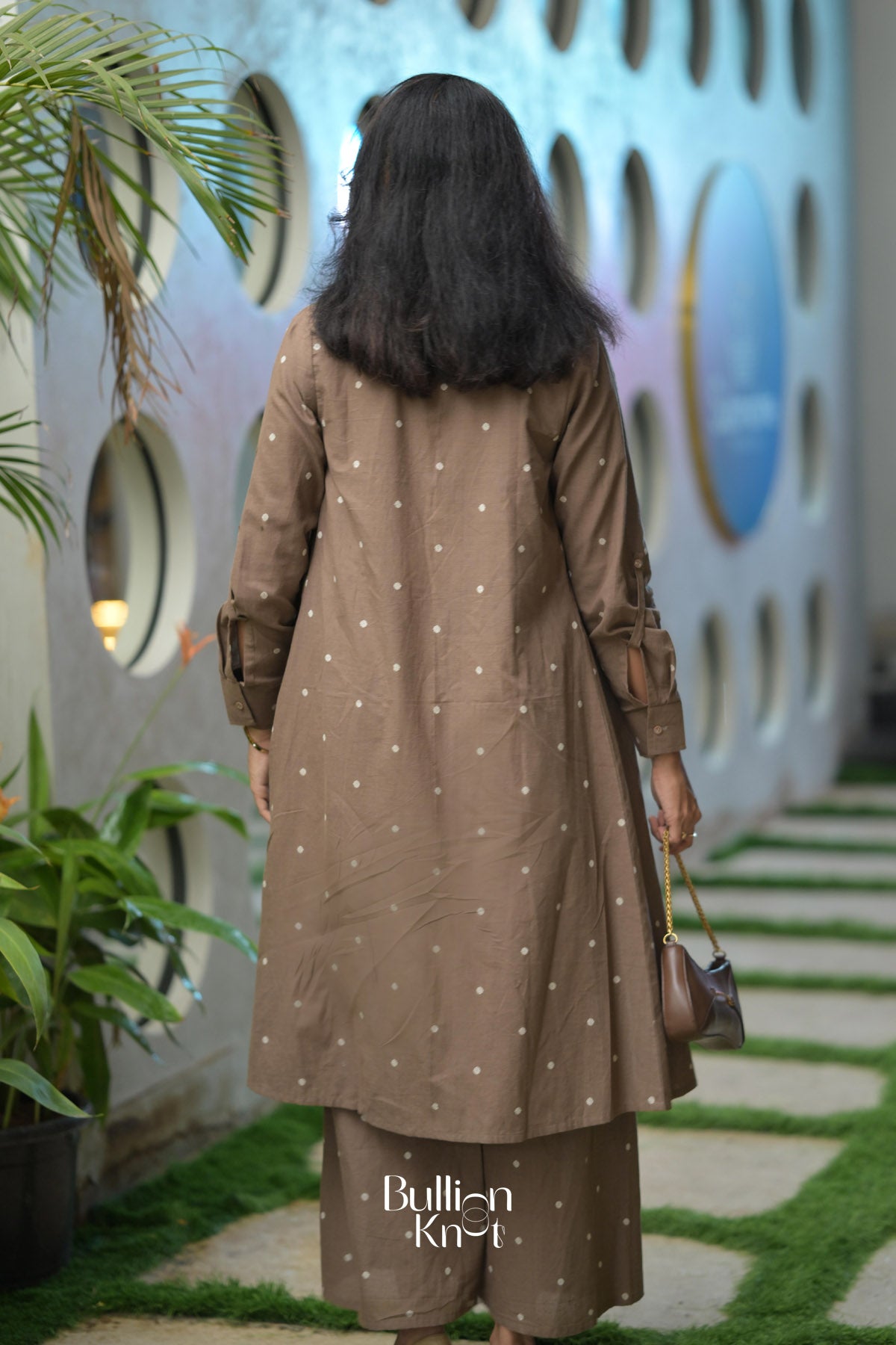 Paradise Handloom Office Wear in Pastel Brown