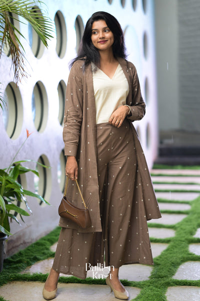 Paradise Handloom Office Wear in Pastel Brown