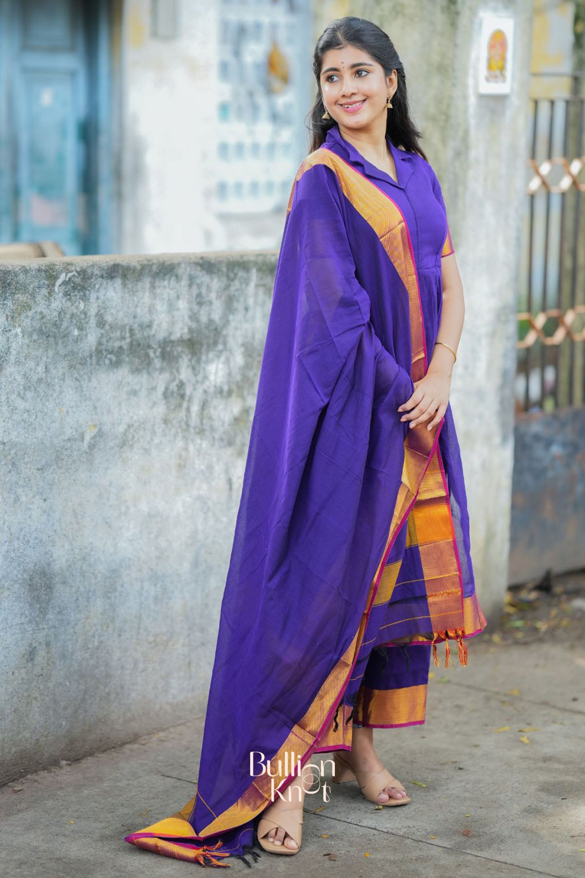 Paridhi Handloom Suit Set in Purple