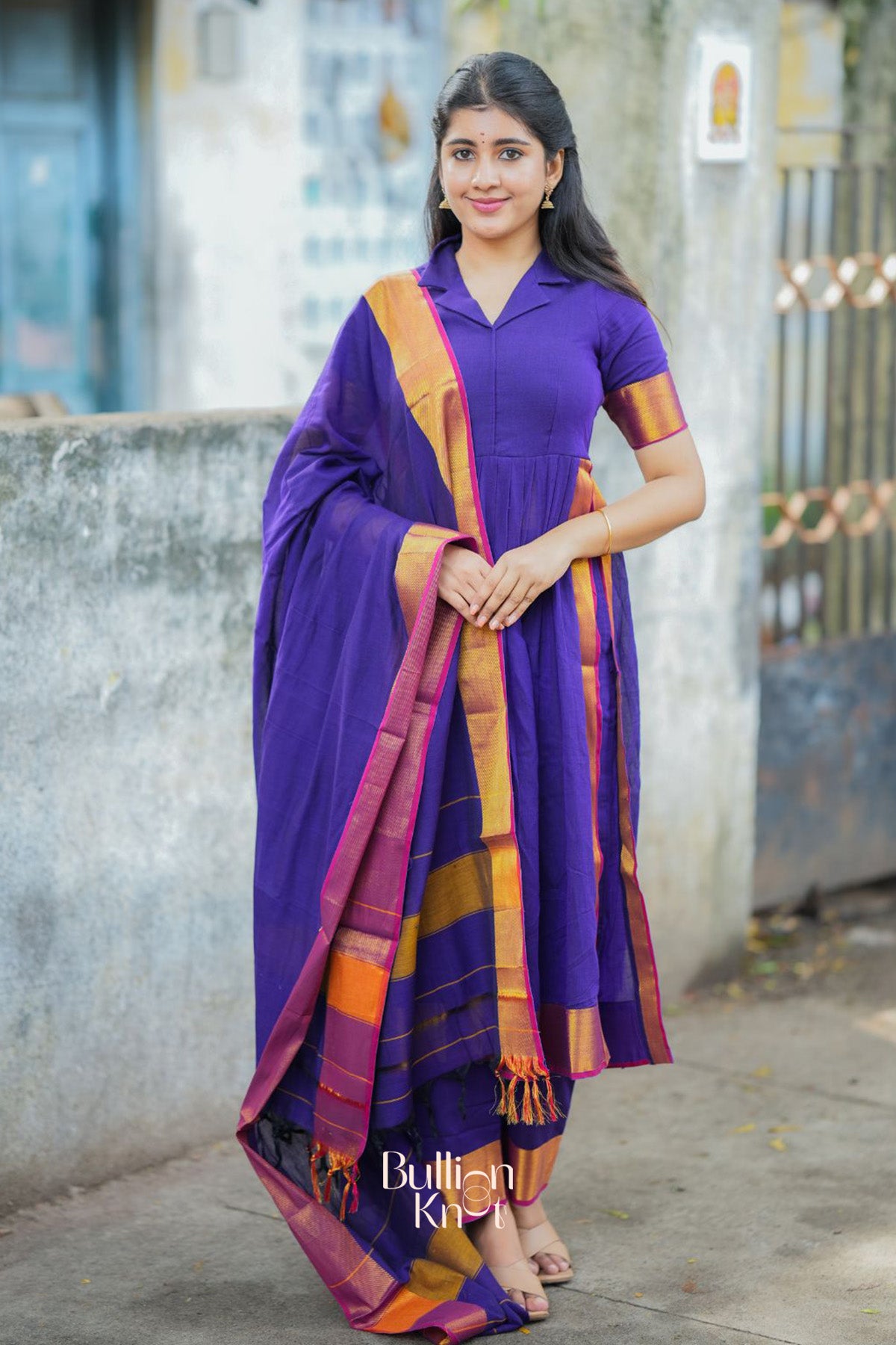 Paridhi Handloom Suit Set in Purple