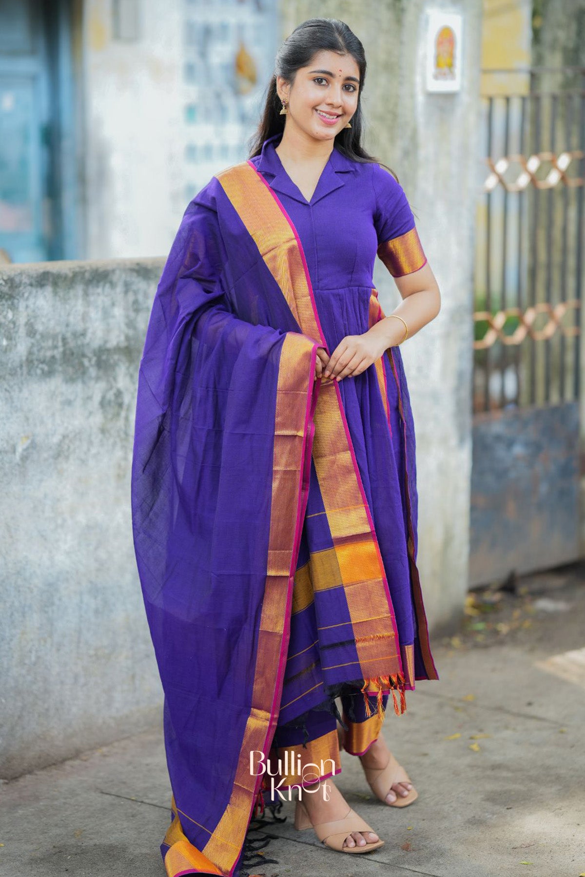 Paridhi Handloom Suit Set in Purple