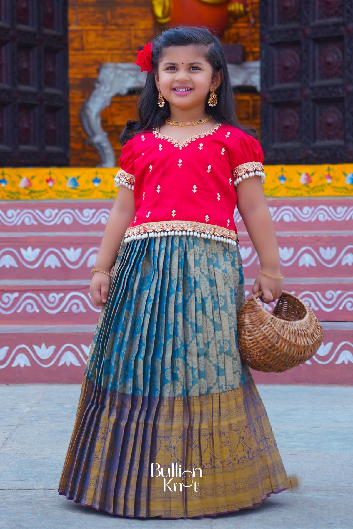 Baby Pihu Lehenga Set in Red