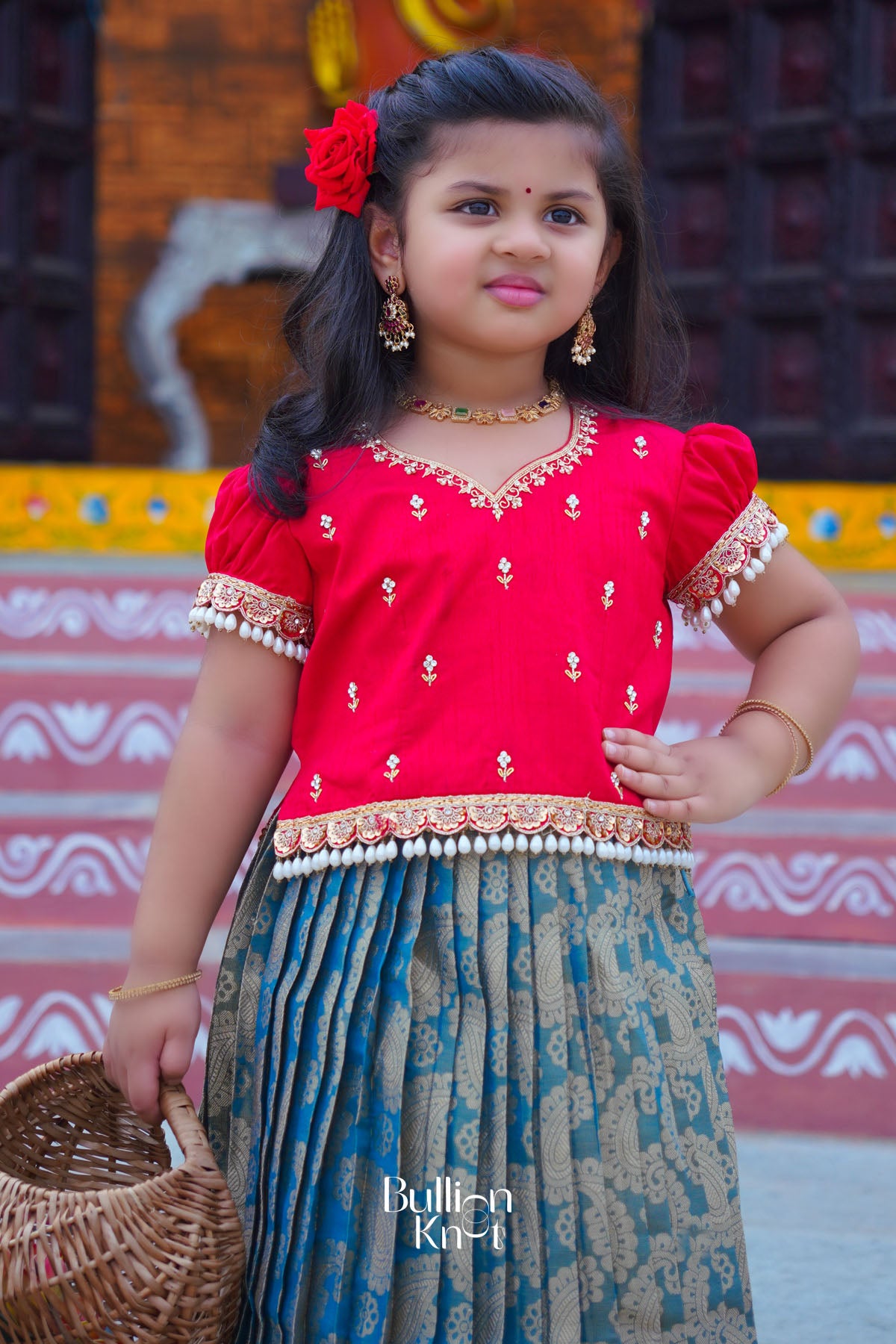 Baby Pihu Lehenga Set in Red