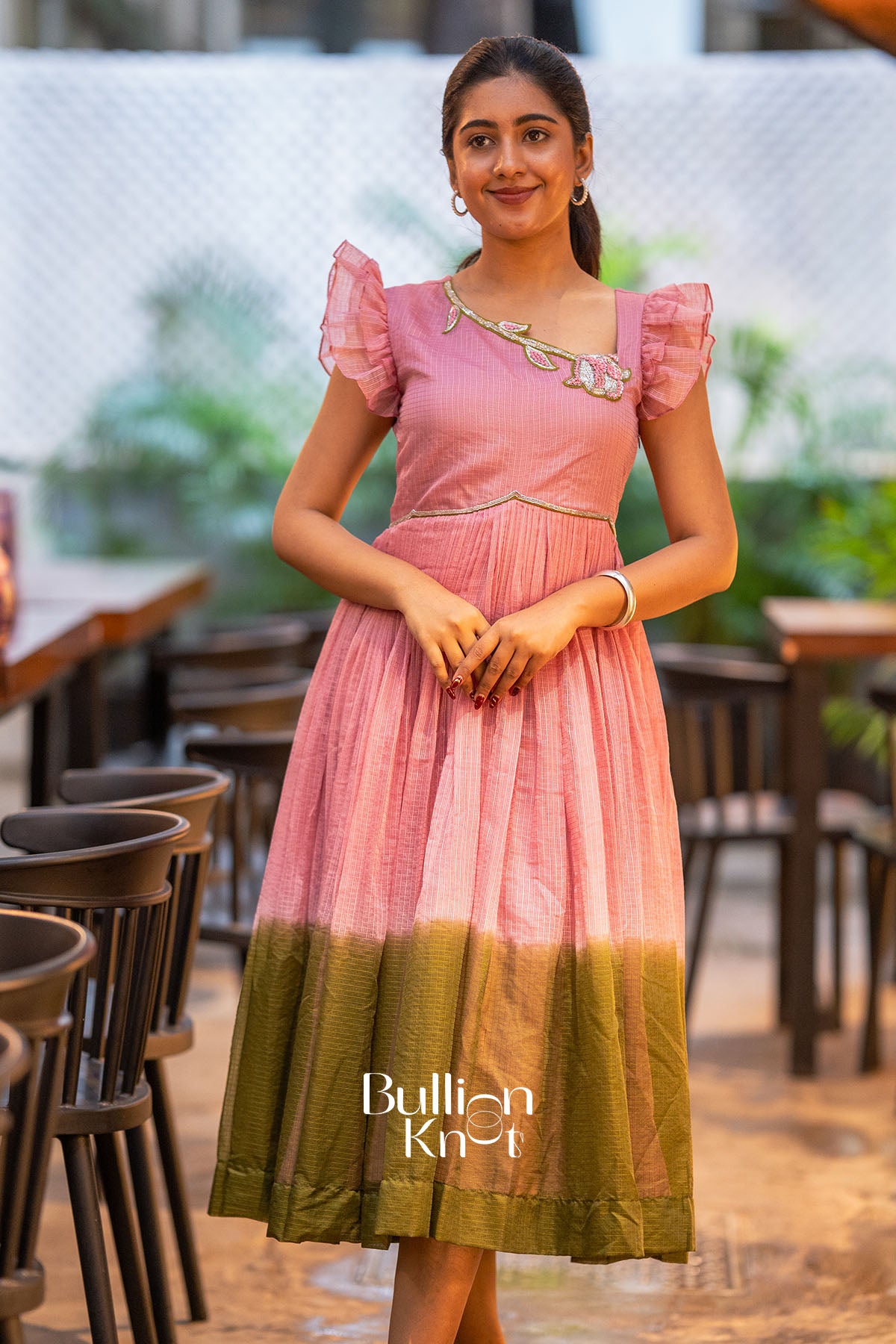 open lace back dress Callie Pink Petal Floral Mini Dress main image 1