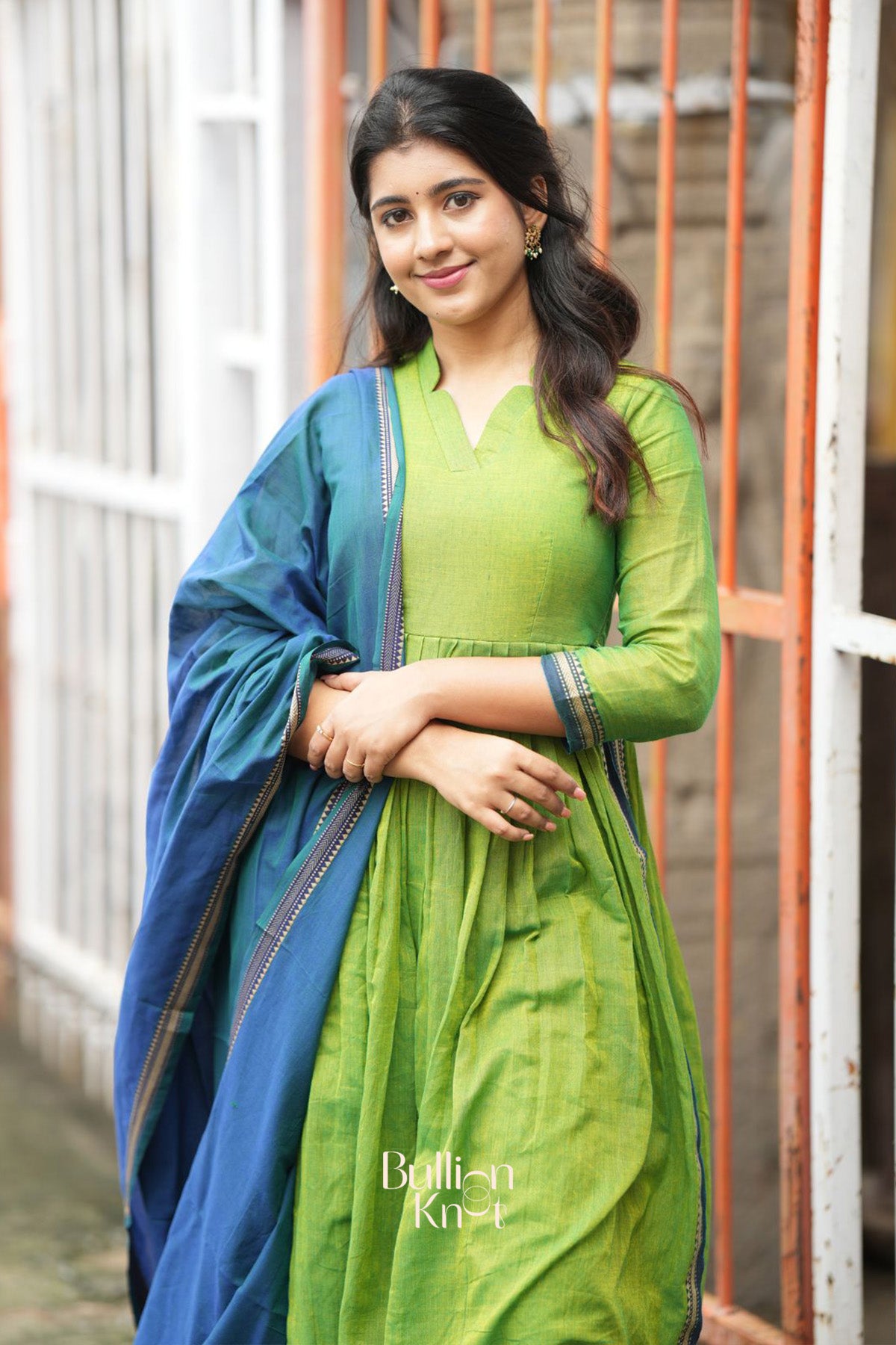 Punaam Kurta Set in Lime Green
