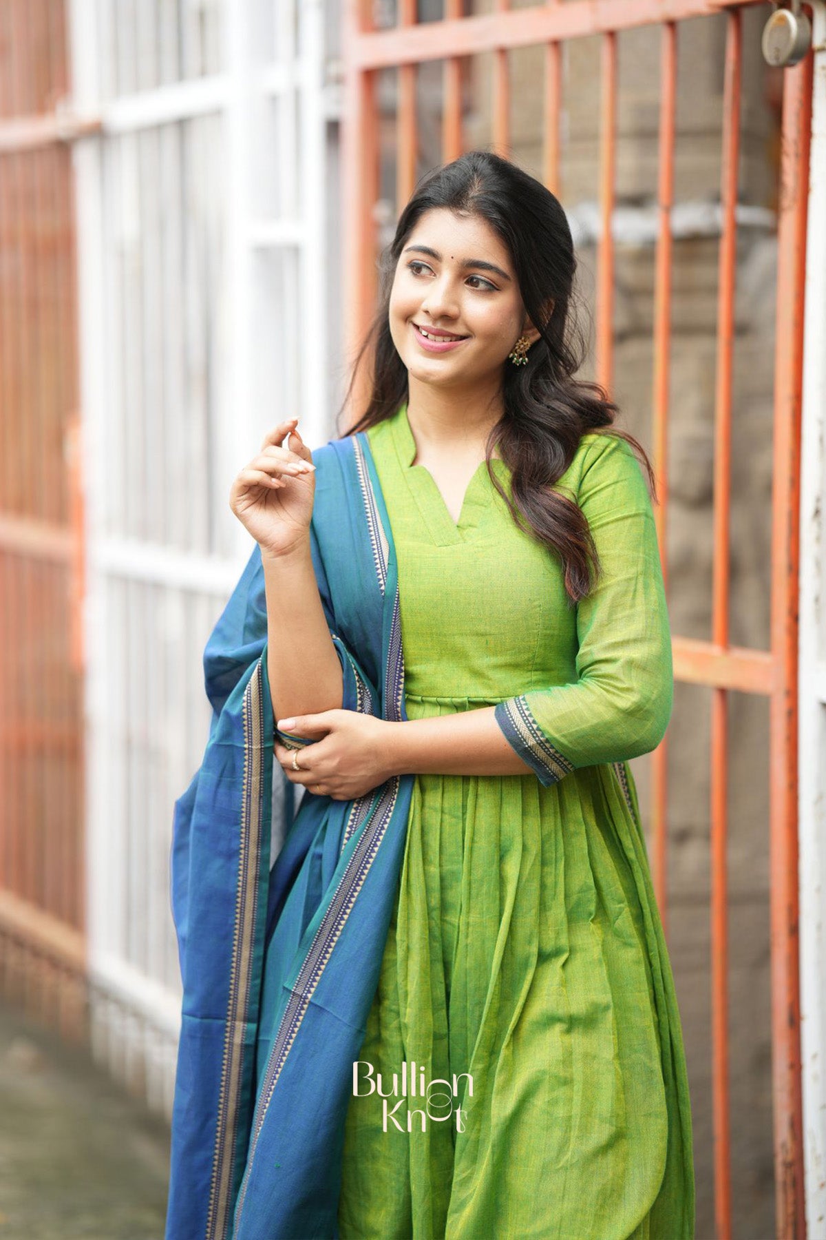 Punaam Kurta Set in Lime Green