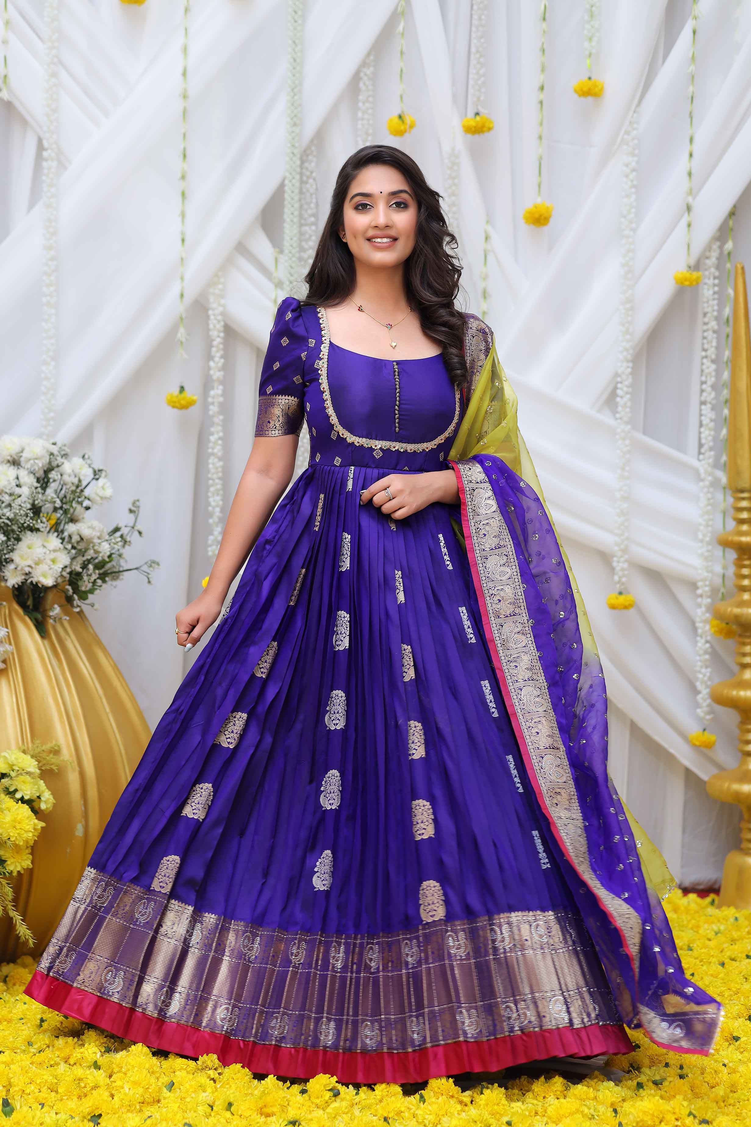 a woman in banarasi dress