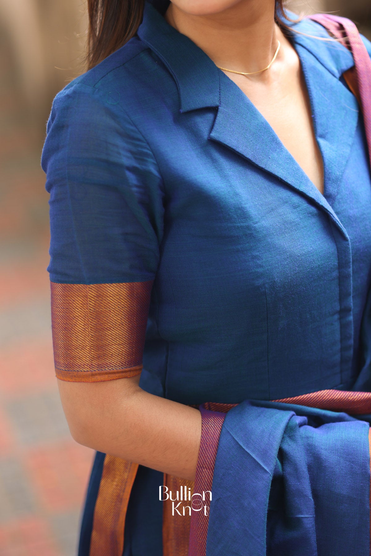 Radhika Handloom Suit Set in Royal Blue