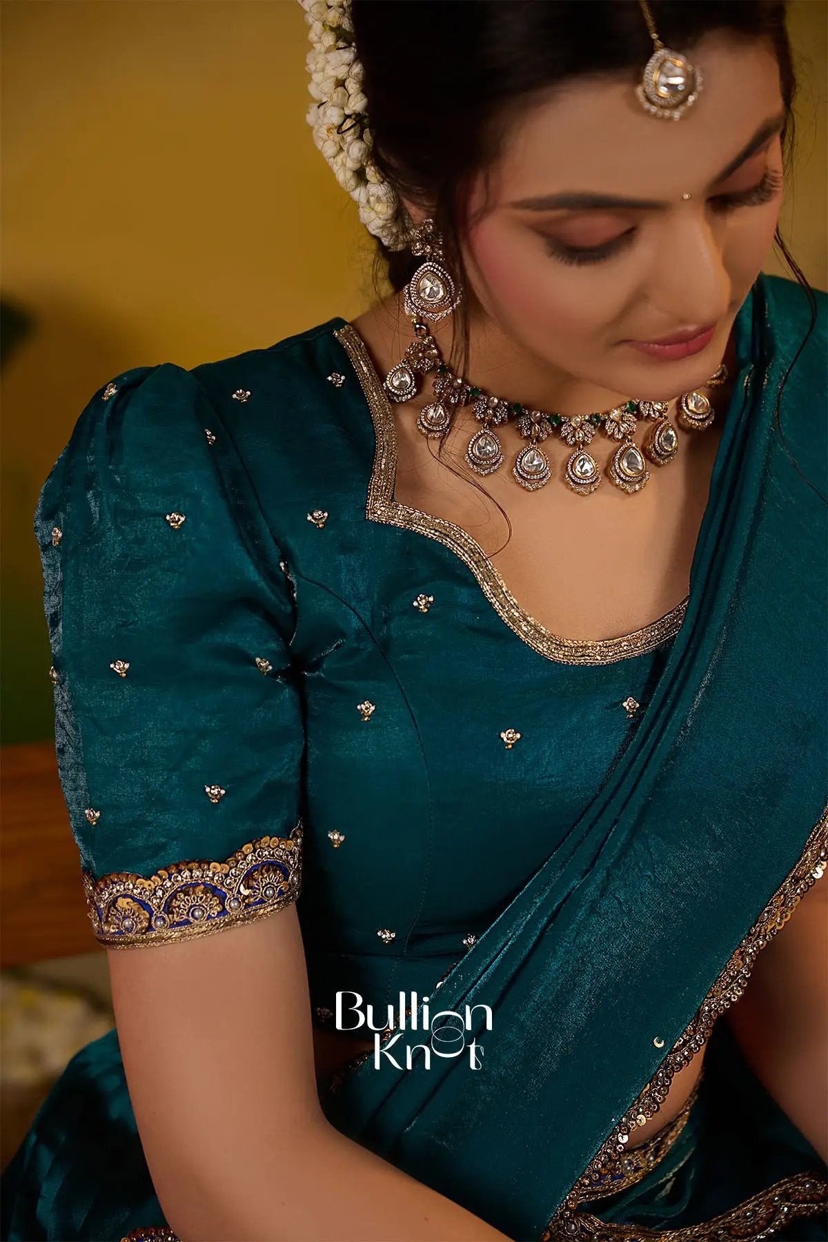 Ramanika Soft Silk Lehenga Set In Peacock Blue