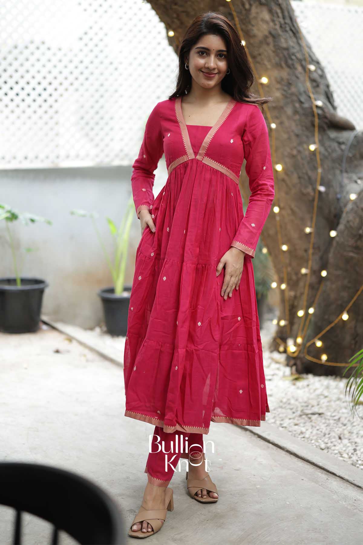 Rangika | Rani Pink Handloom Kurta Set