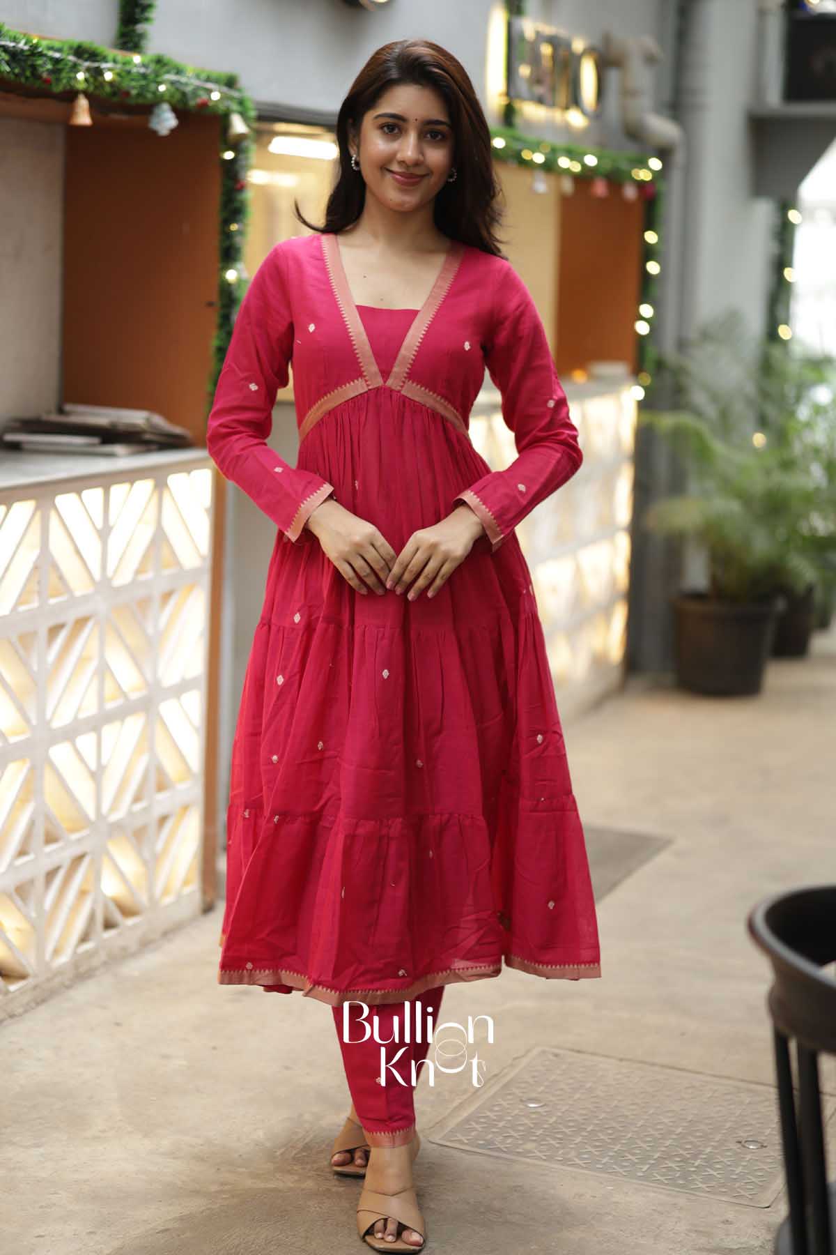Rangika | Rani Pink Handloom Kurta Set