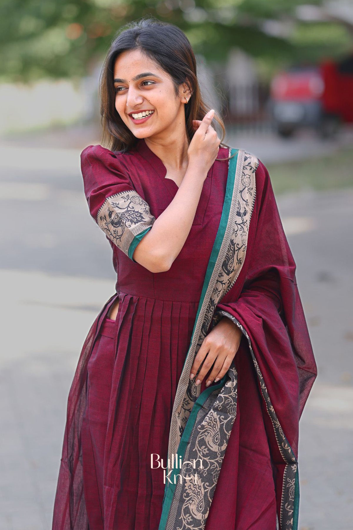 Ruhaana Kurta Set in Maroon