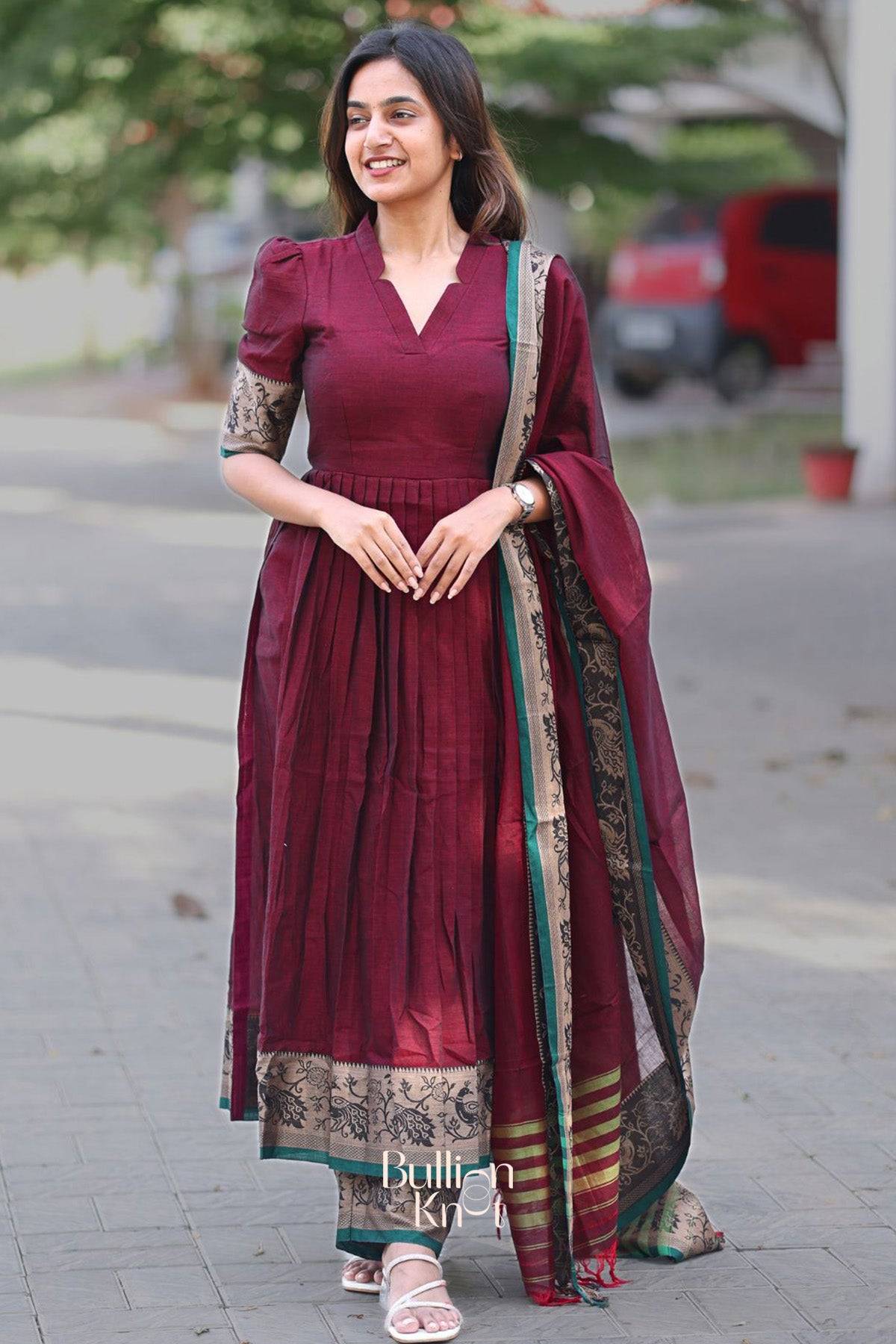 Ruhaana Kurta Set in Maroon