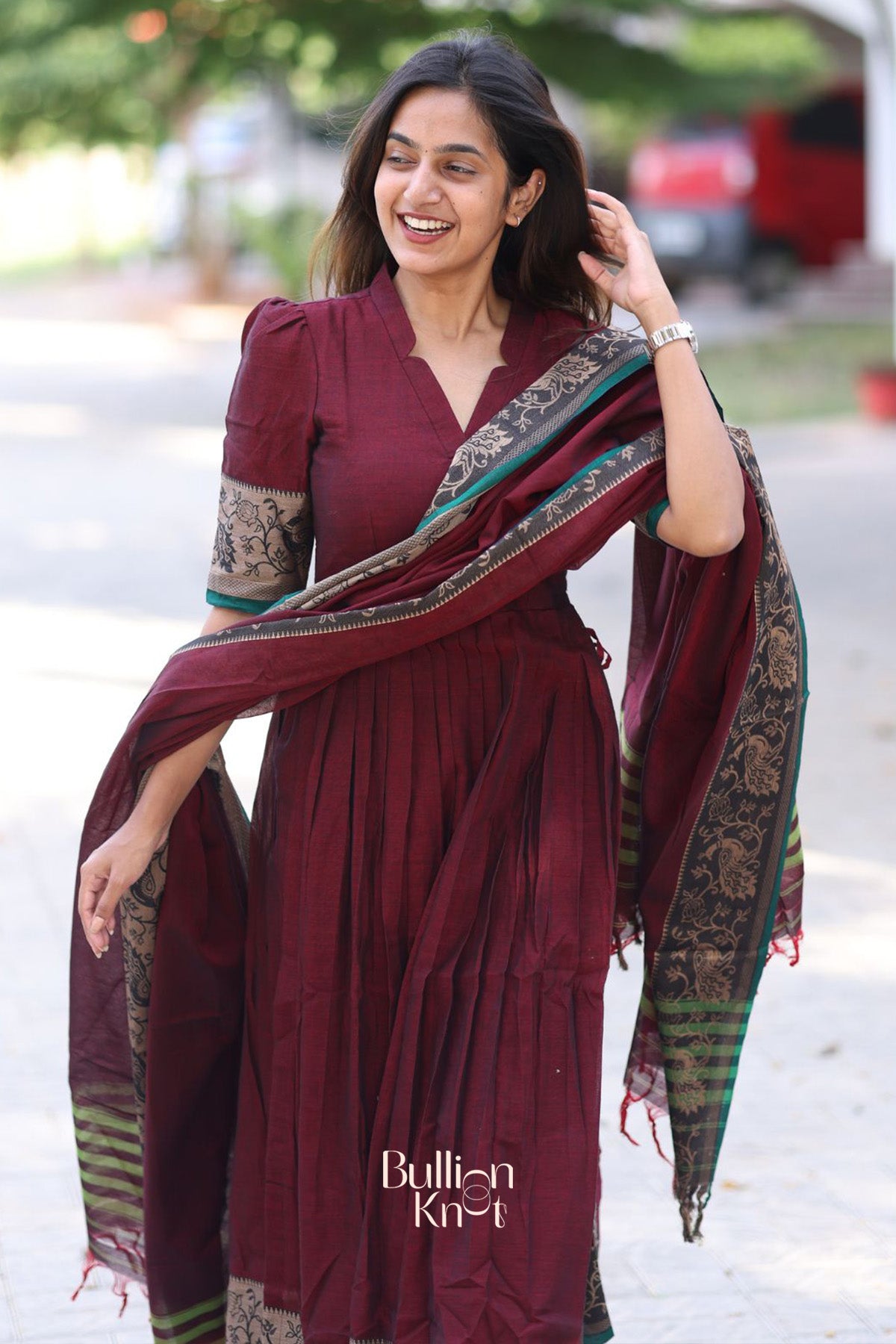 Ruhaana Kurta Set in Maroon