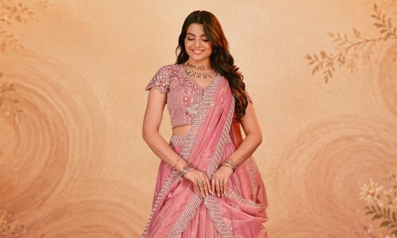 indian party dress Pink Silver Layered Indo Western Embrace elegance and style with this mesmerizing Lengha Choli Green Wedding Lehenga Choli For
