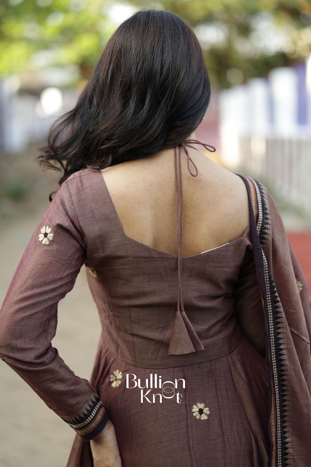 Sujata Brown Handloom Anarkali Set