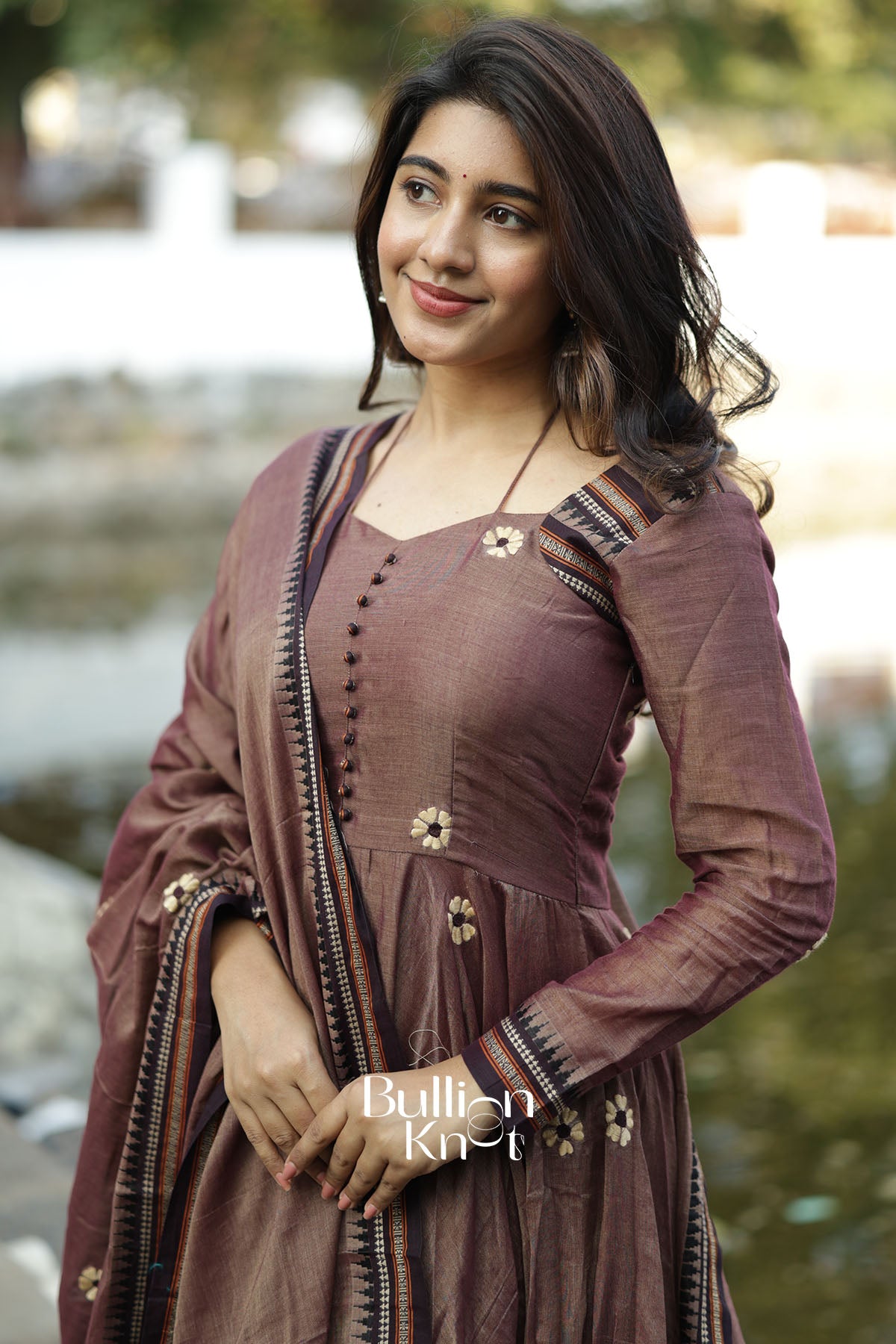 Sujata Brown Handloom Anarkali Set