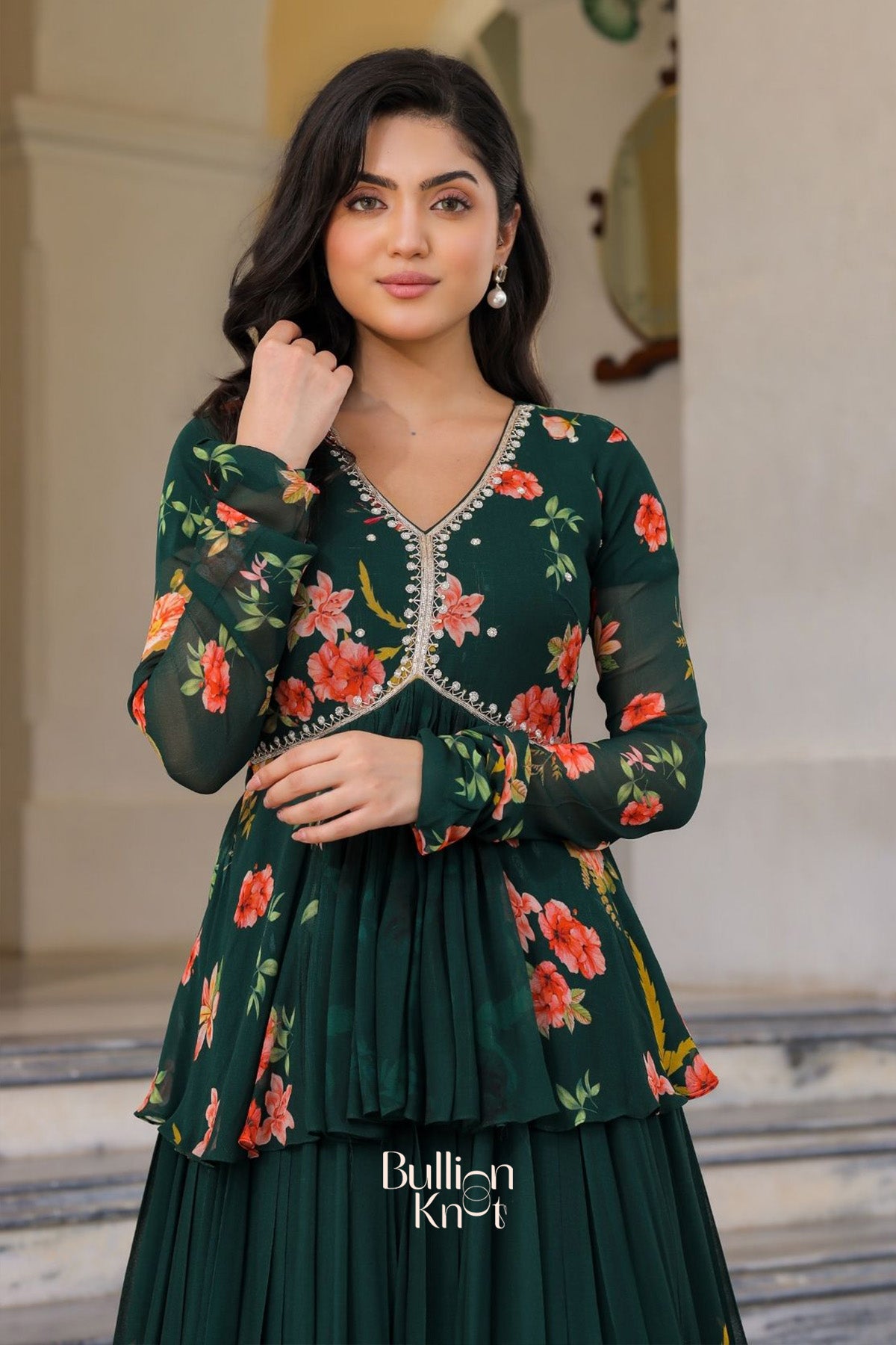 Saanya Serenity IndoWestern in Green