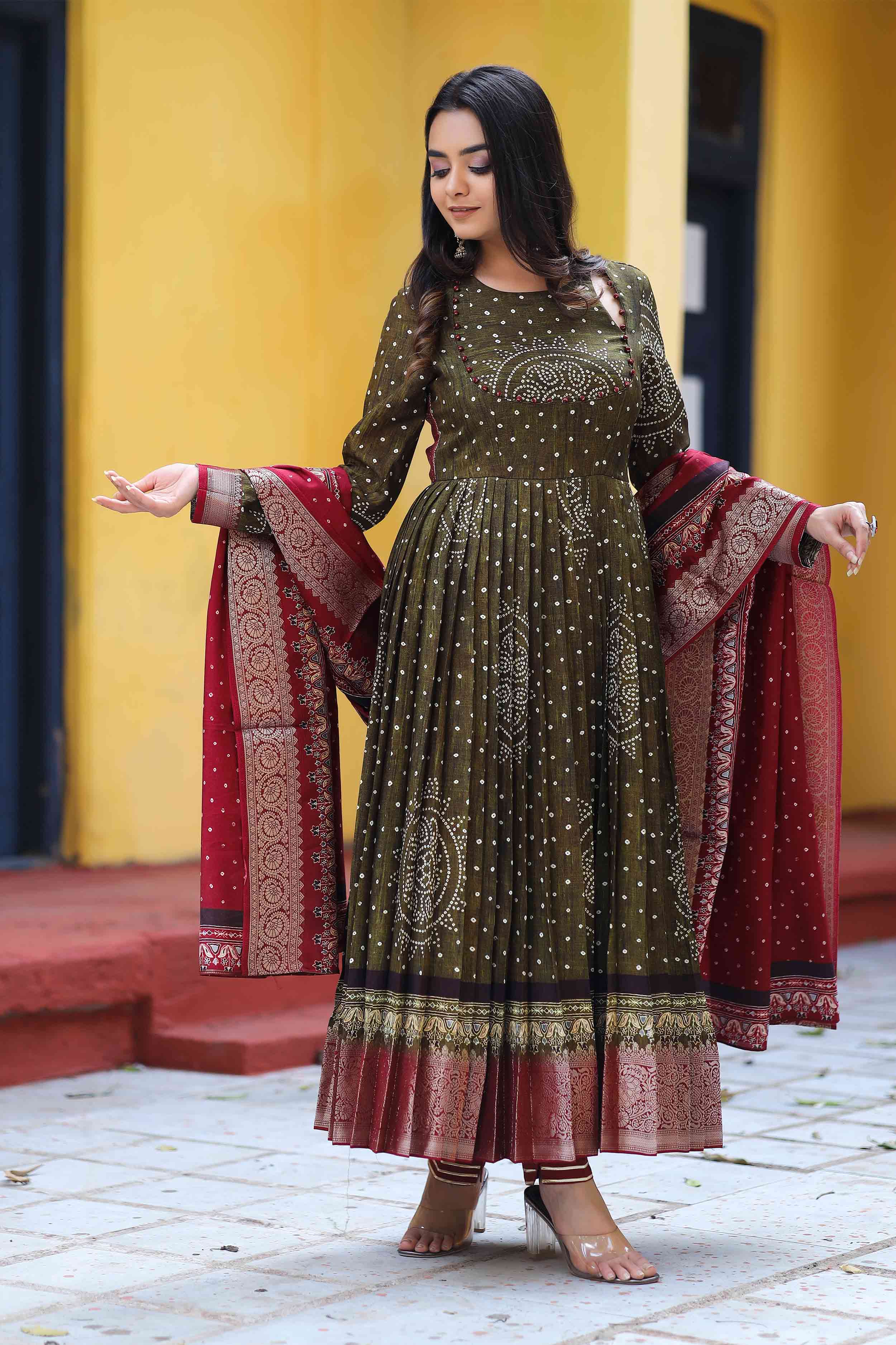 Samridhi Bandhani Anarkali Set - Bullionknot