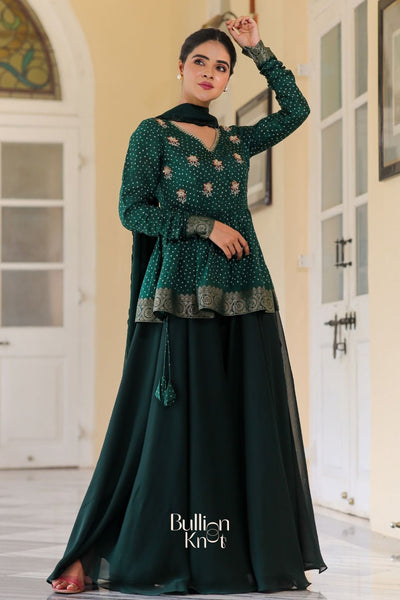 Sanika Indo-Western in Deep Green