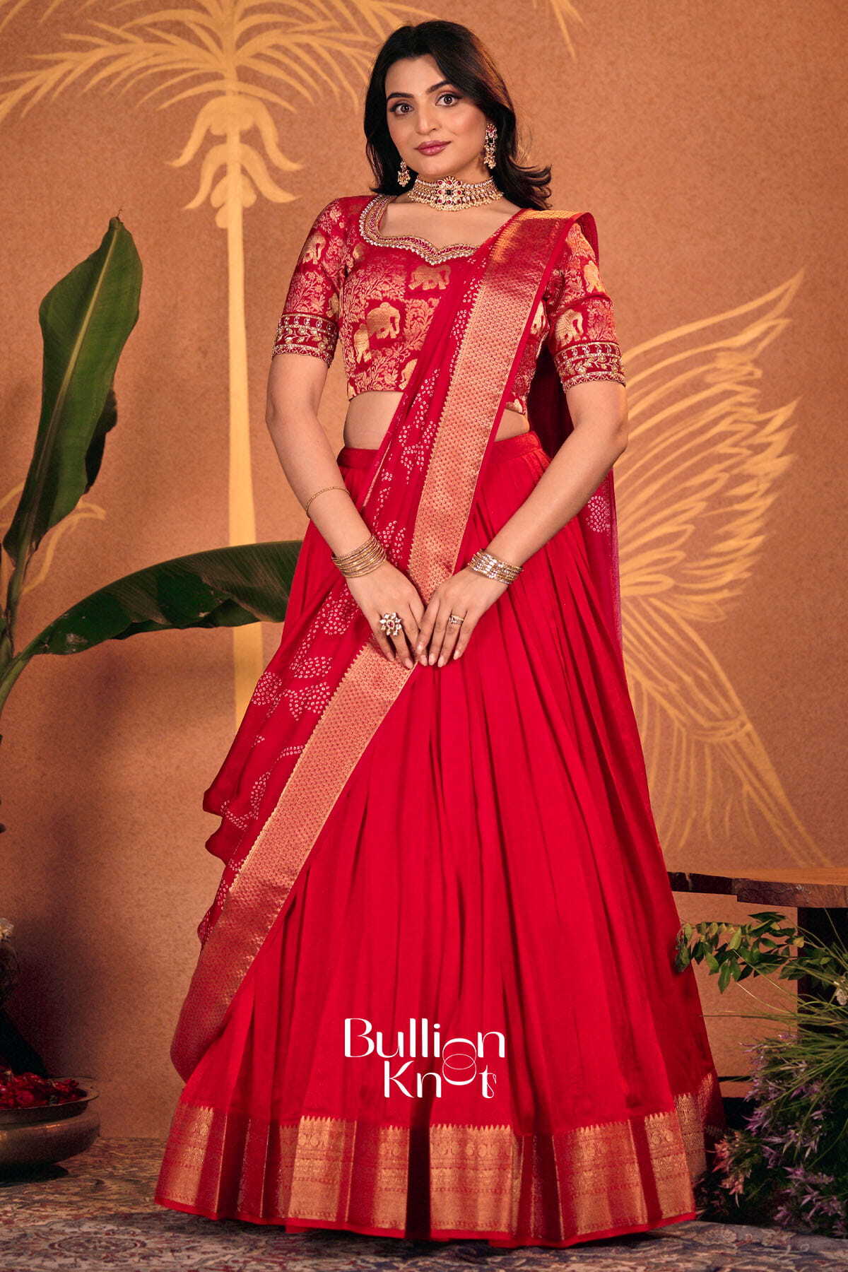 Saraswati Red Lehenga Set for Wedding Events