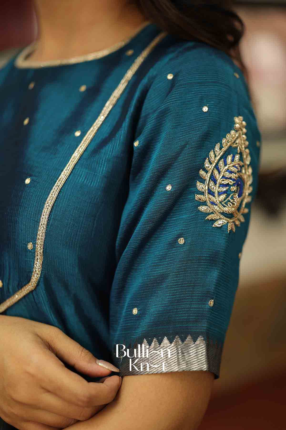 Shruti  Blue Mangalagiri Kurta Set