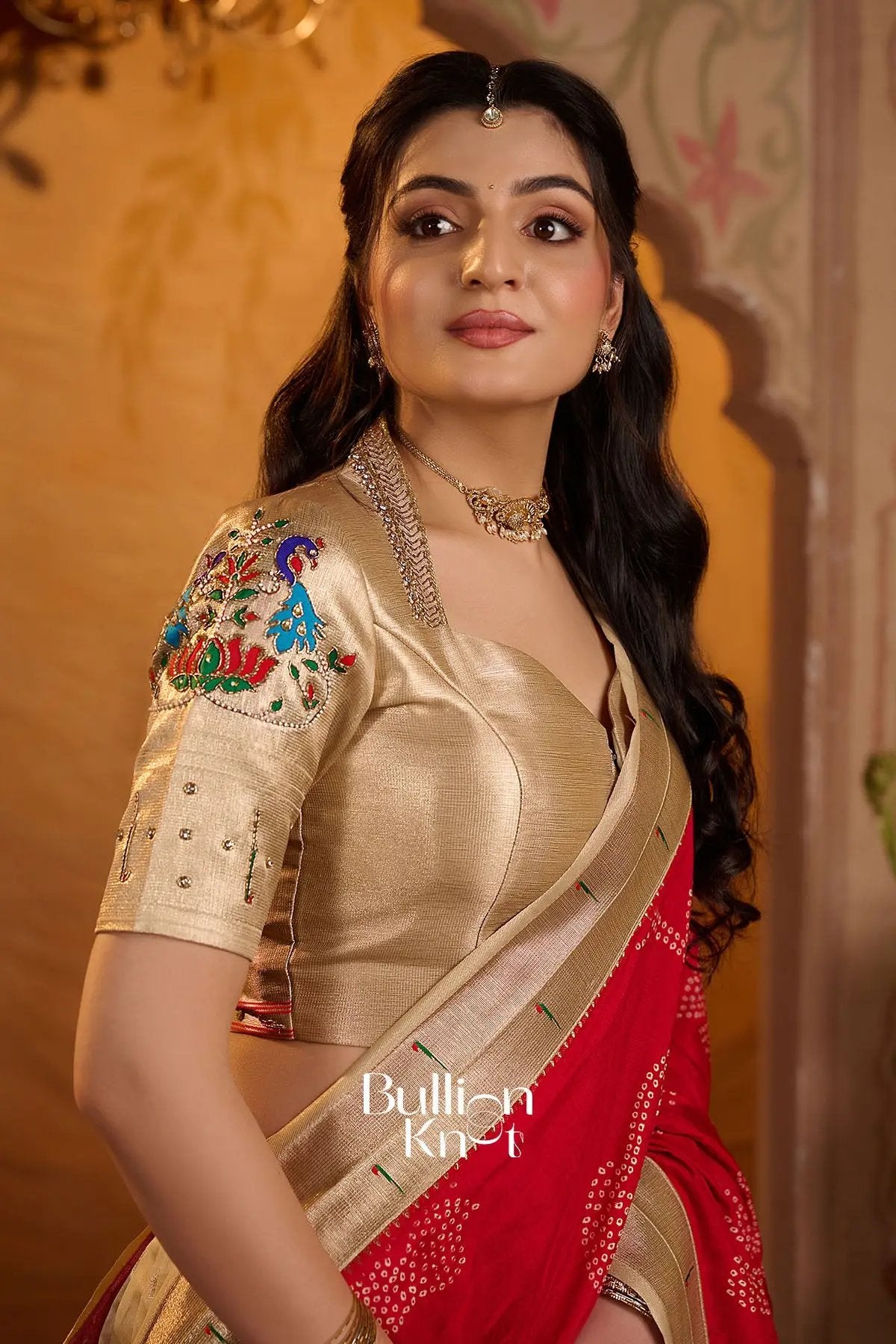 Shyamalika Chanderi Silk Lehenga Set In Ivory Gold