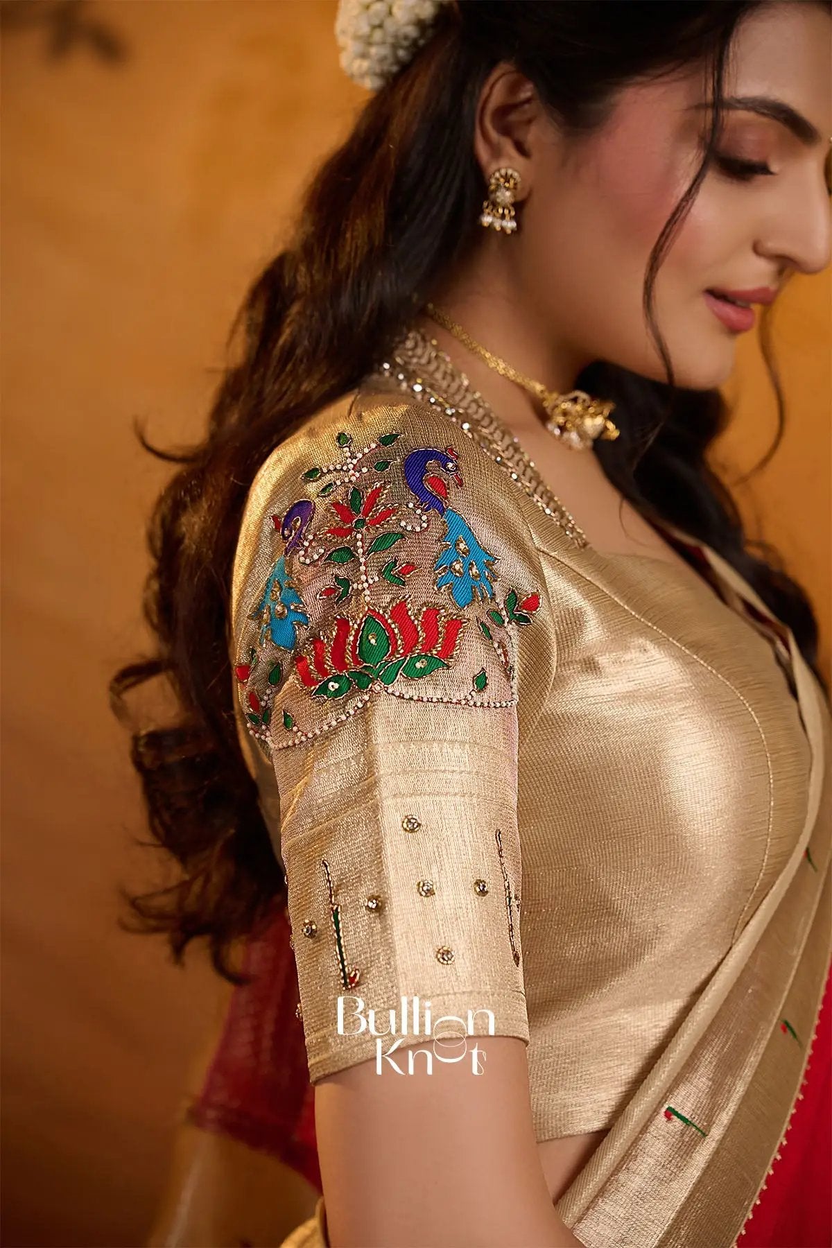 Shyamalika Chanderi Silk Lehenga Set In Ivory Gold