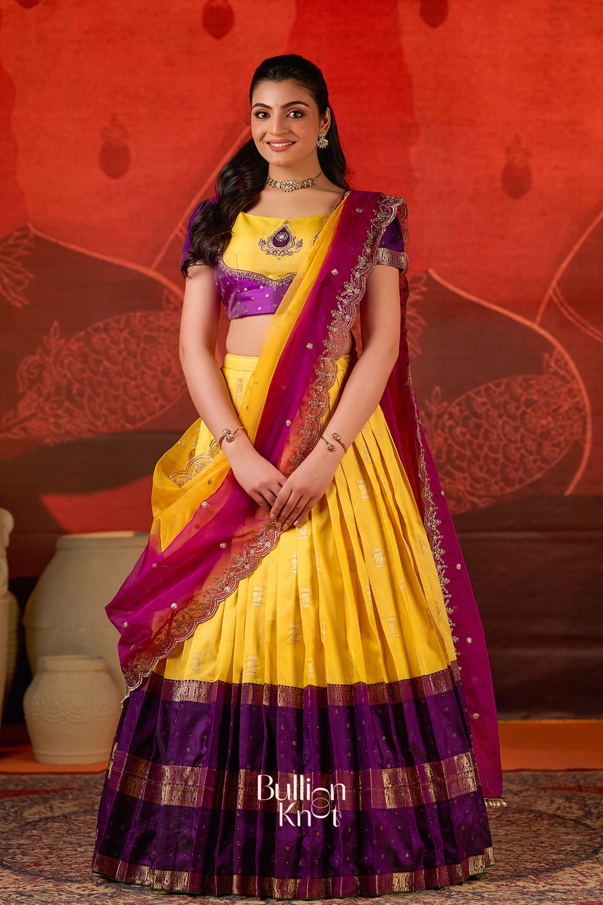 Suryaani Banarasi Yellow Lehenga Set for Festivities
