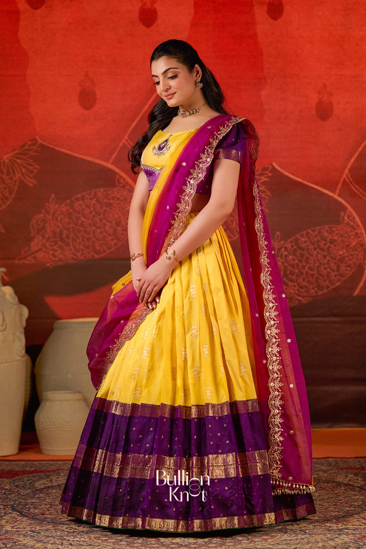 Suryaani Banarasi Lehenga Set in Yellow