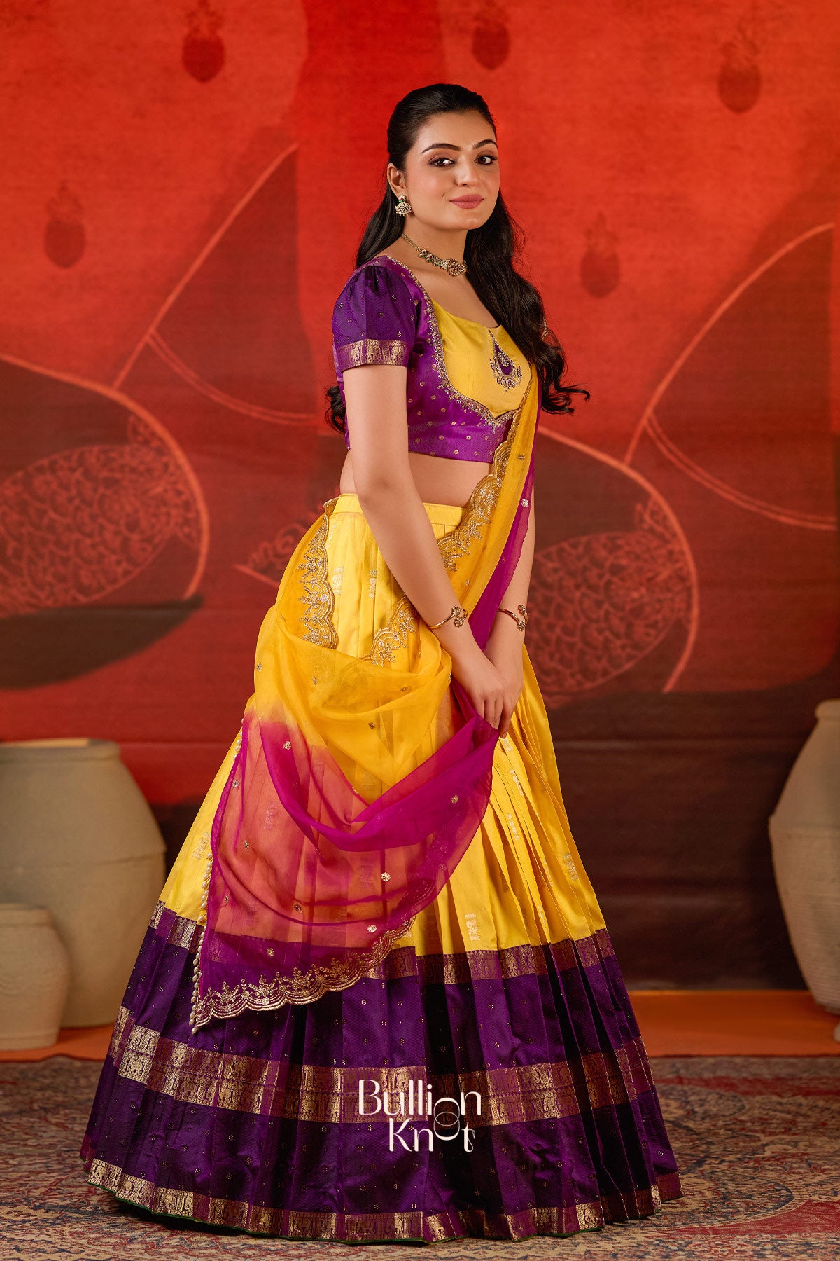 Suryaani Banarasi Lehenga Set in Yellow