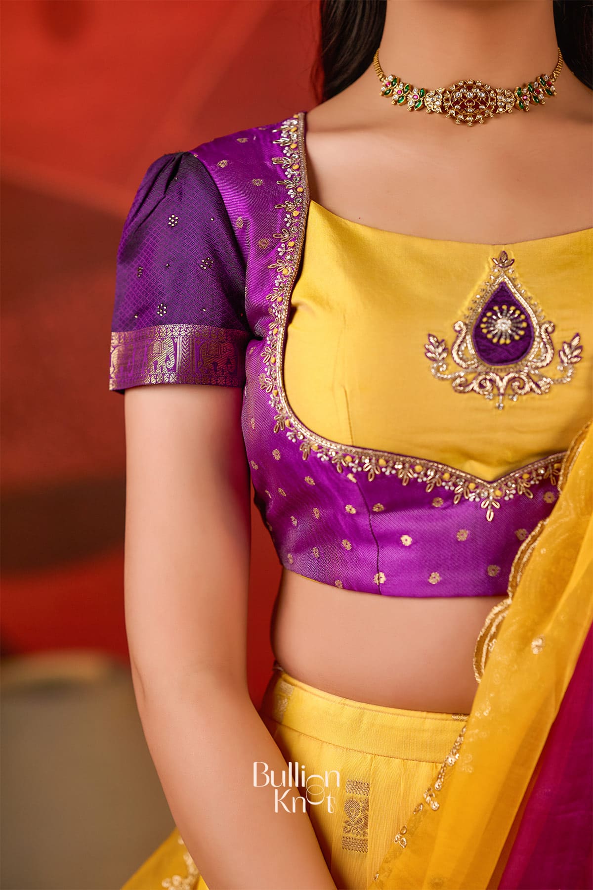 Suryaani Banarasi Yellow Lehenga Set for Festivities