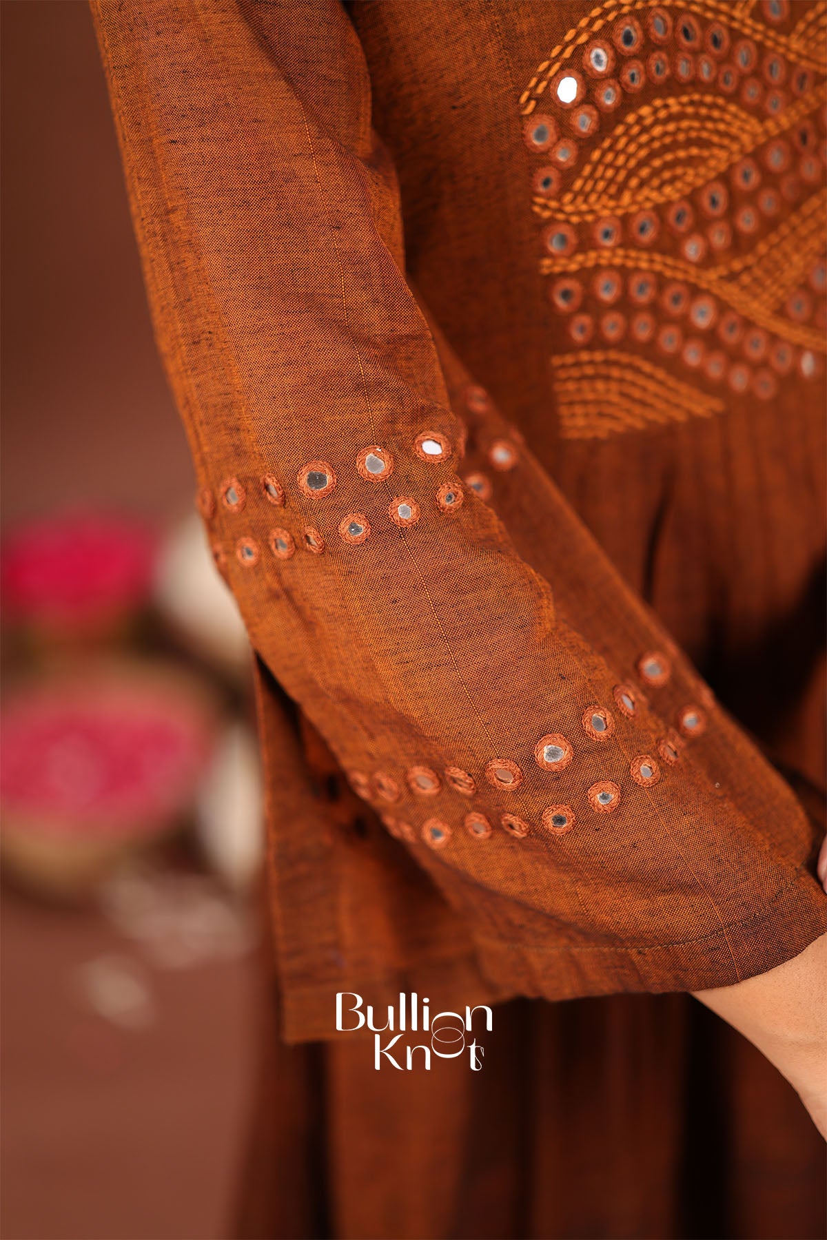 Taana Bana Handloom Brown A-line Kurta Set