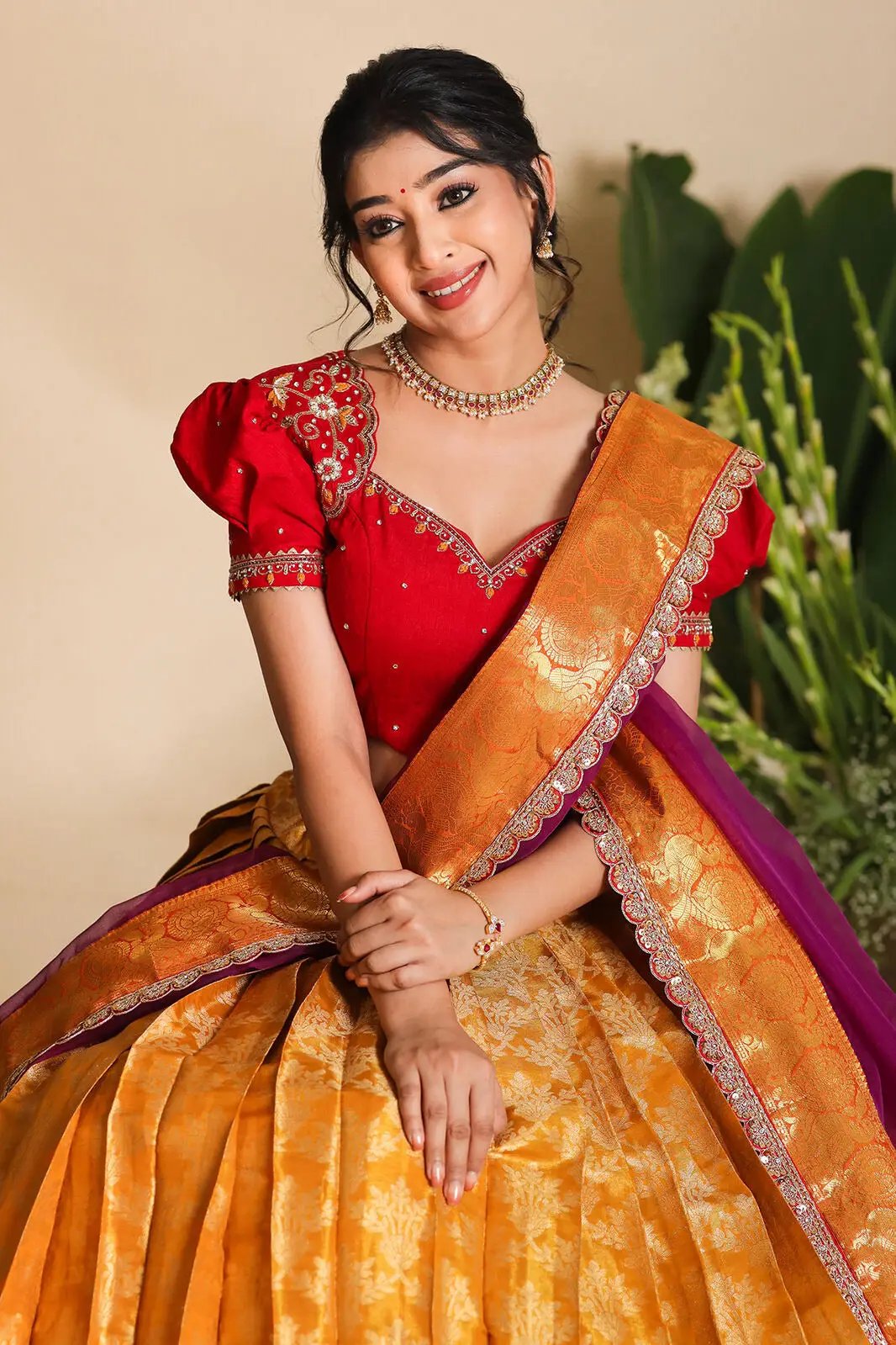 Twisha half saree lehenga with elegant drape