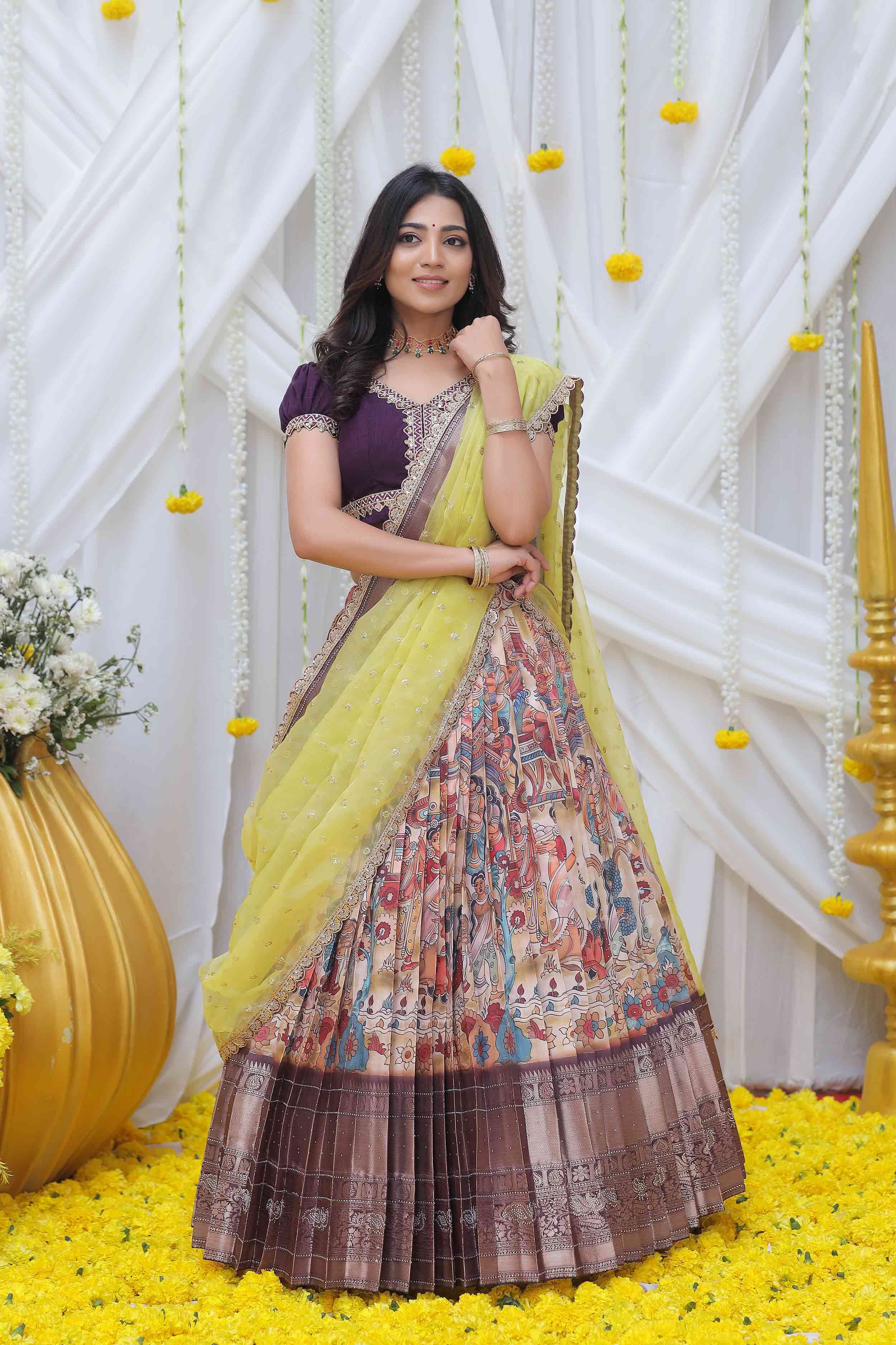 Buy Latest Traditional Half Saree For Girls With Price